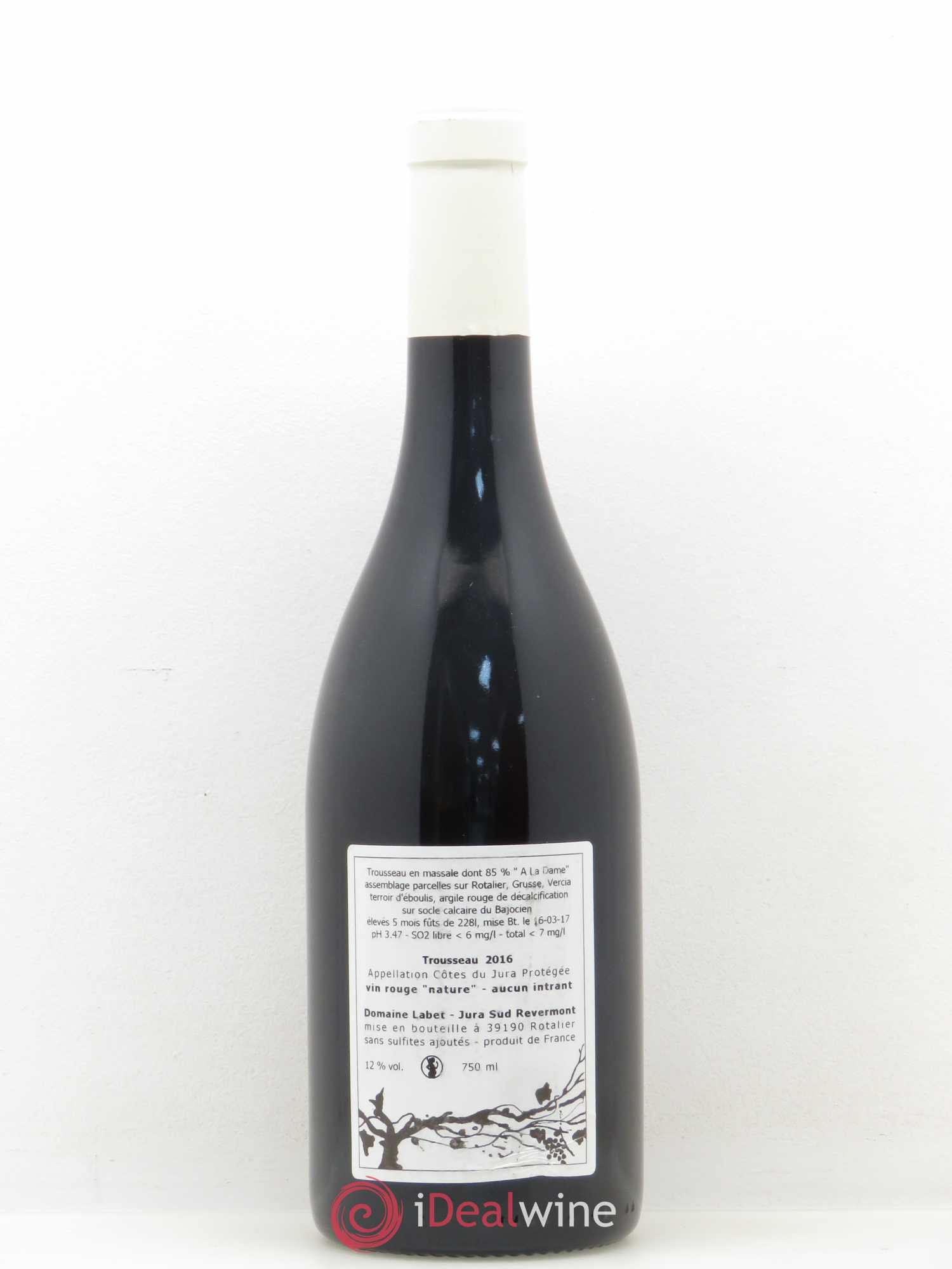 Côtes du Jura Trousseau Domaine Labet 2016 - Lot de 1 bouteille - 1