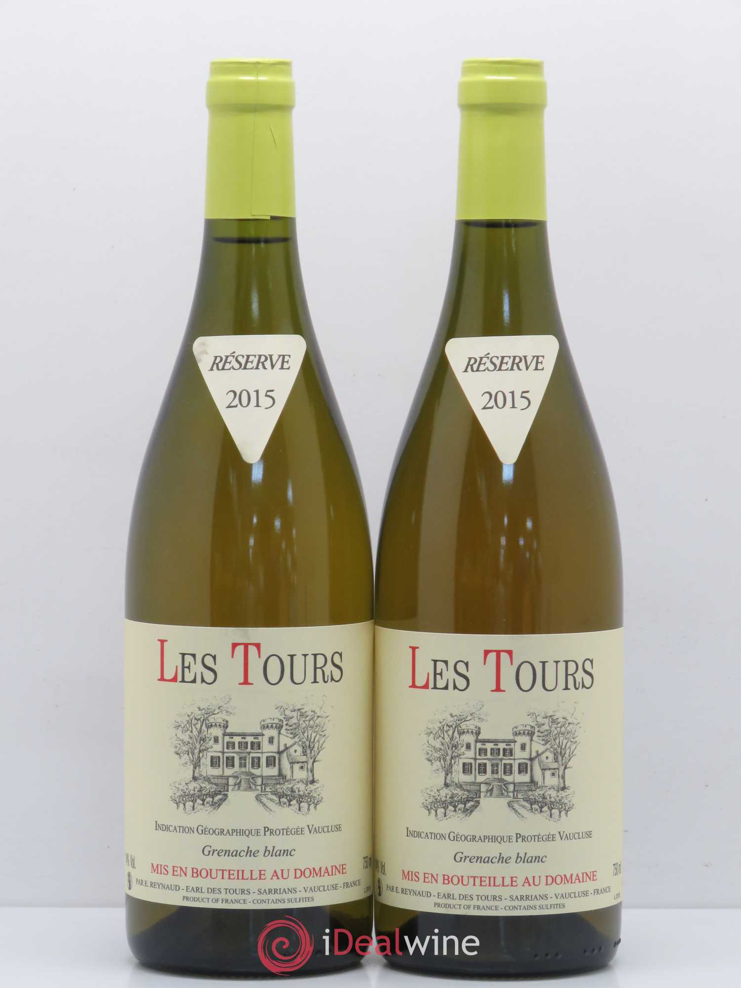 Vaucluse (Vin de Pays de Vaucluse) Les Tours Grenache Blanc Emmanuel Reynaud 2015 - Lot de 2 bouteilles - 0