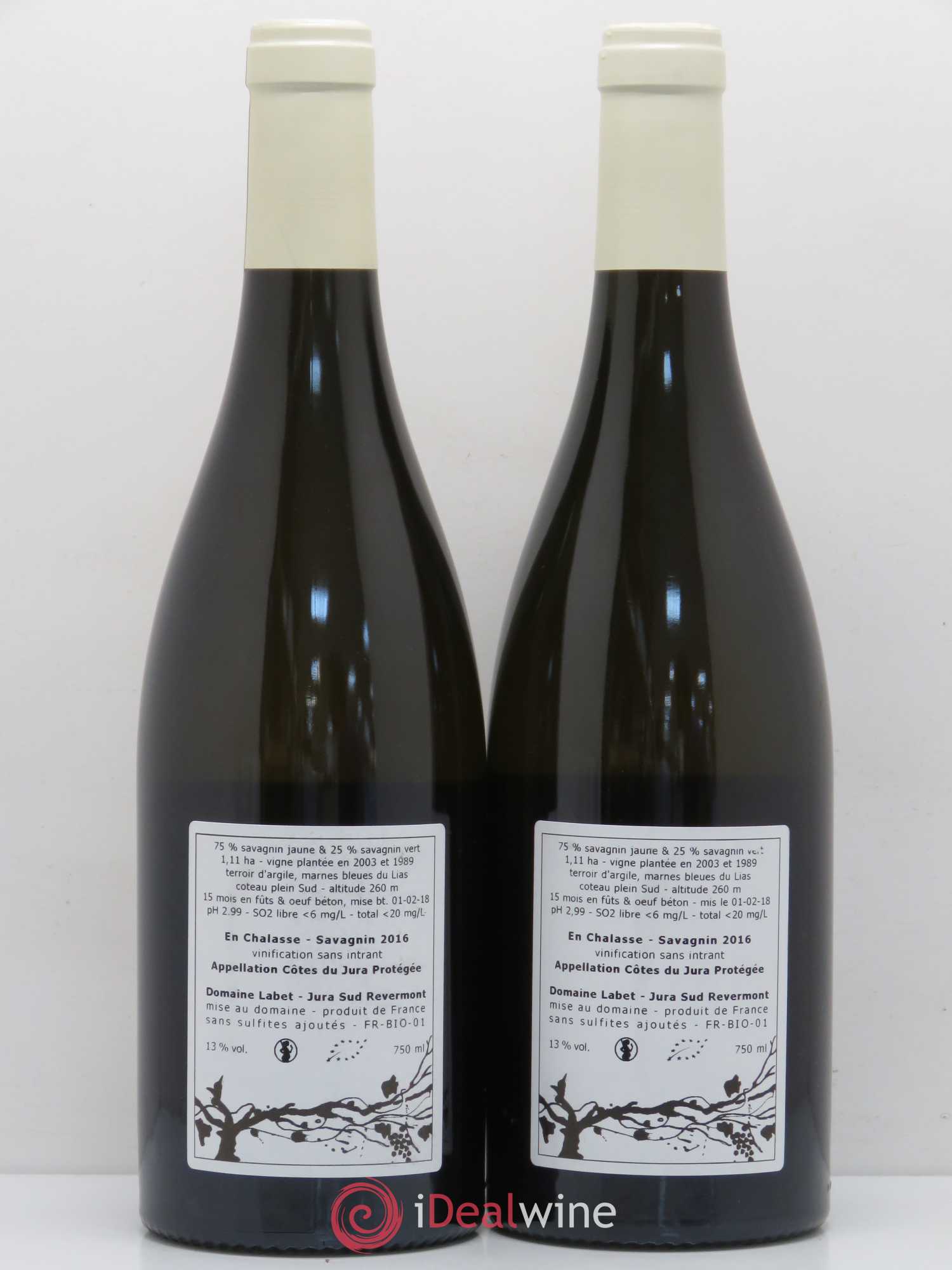 Côtes du Jura Labet Fleur de Savagnin En Chalasses 2016 - Posten von 2 Flaschen - 1