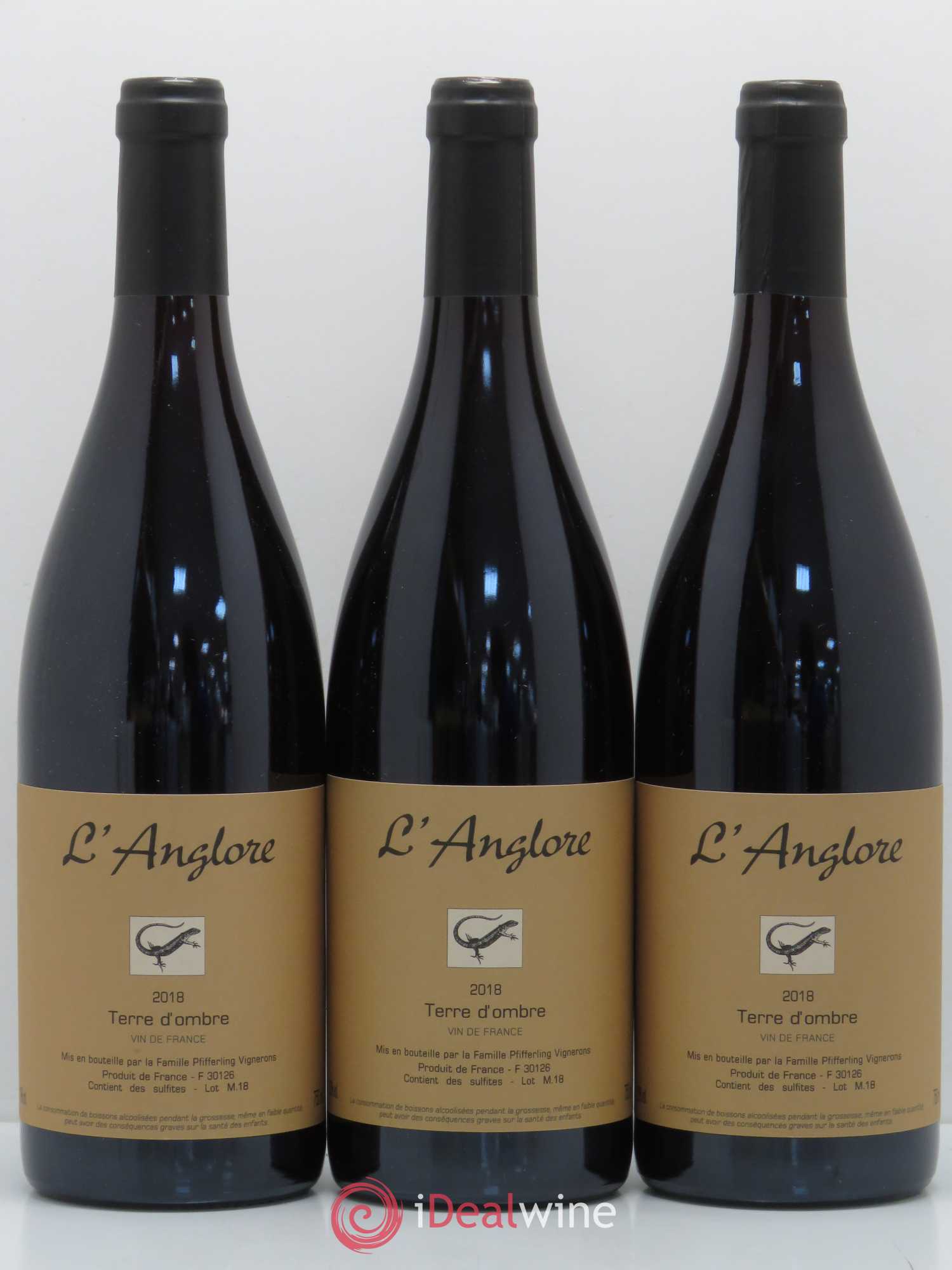 Vin de France Terre d'Ombre L'Anglore 2018 - Lot de 3 bouteilles - 0