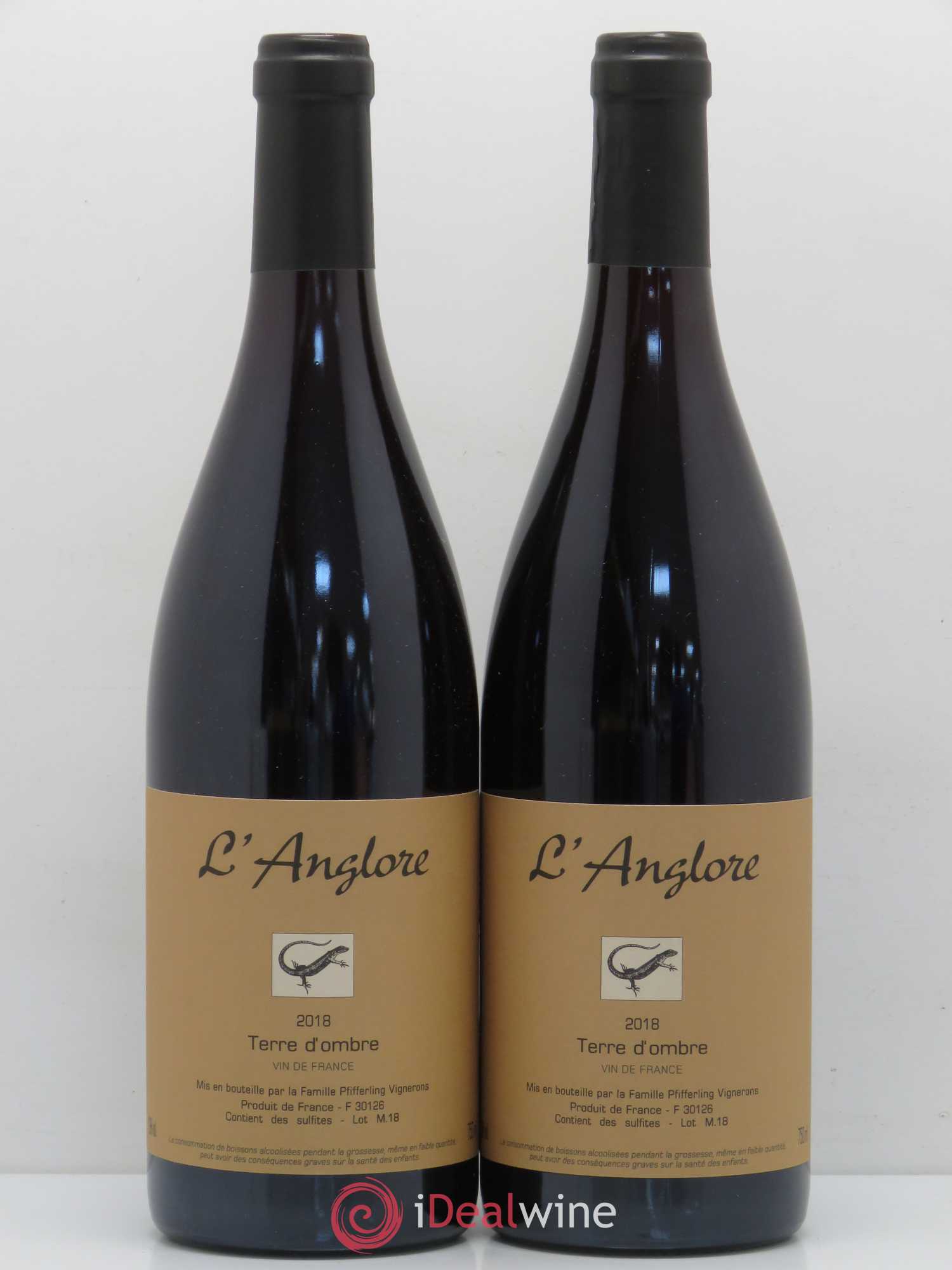 Vin de France Terre d'Ombre L'Anglore 2018 - Lot de 2 bouteilles - 0