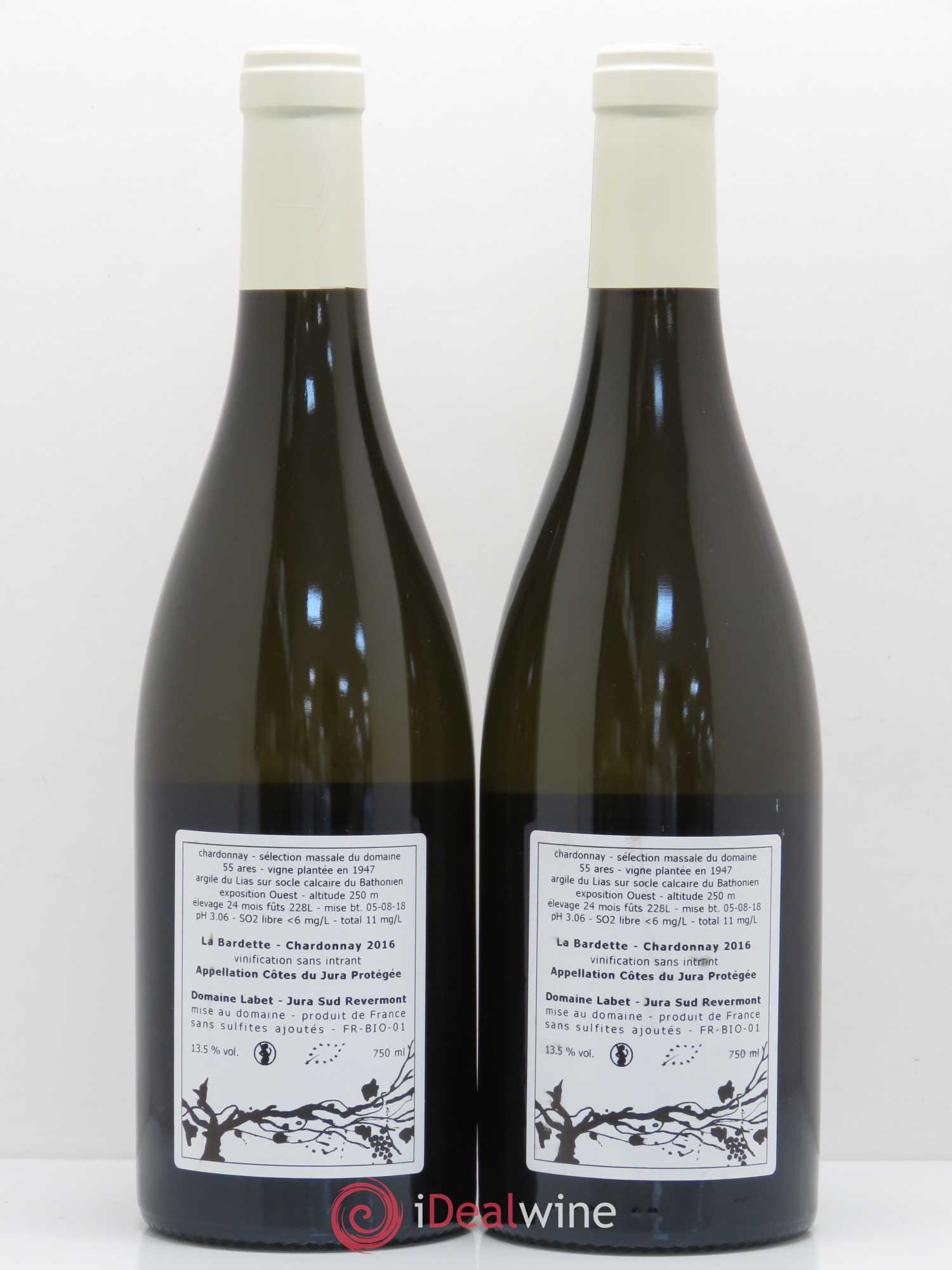 Côtes du Jura Chardonnay La Bardette Domaine Labet 2016 - Posten von 2 Flaschen - 1