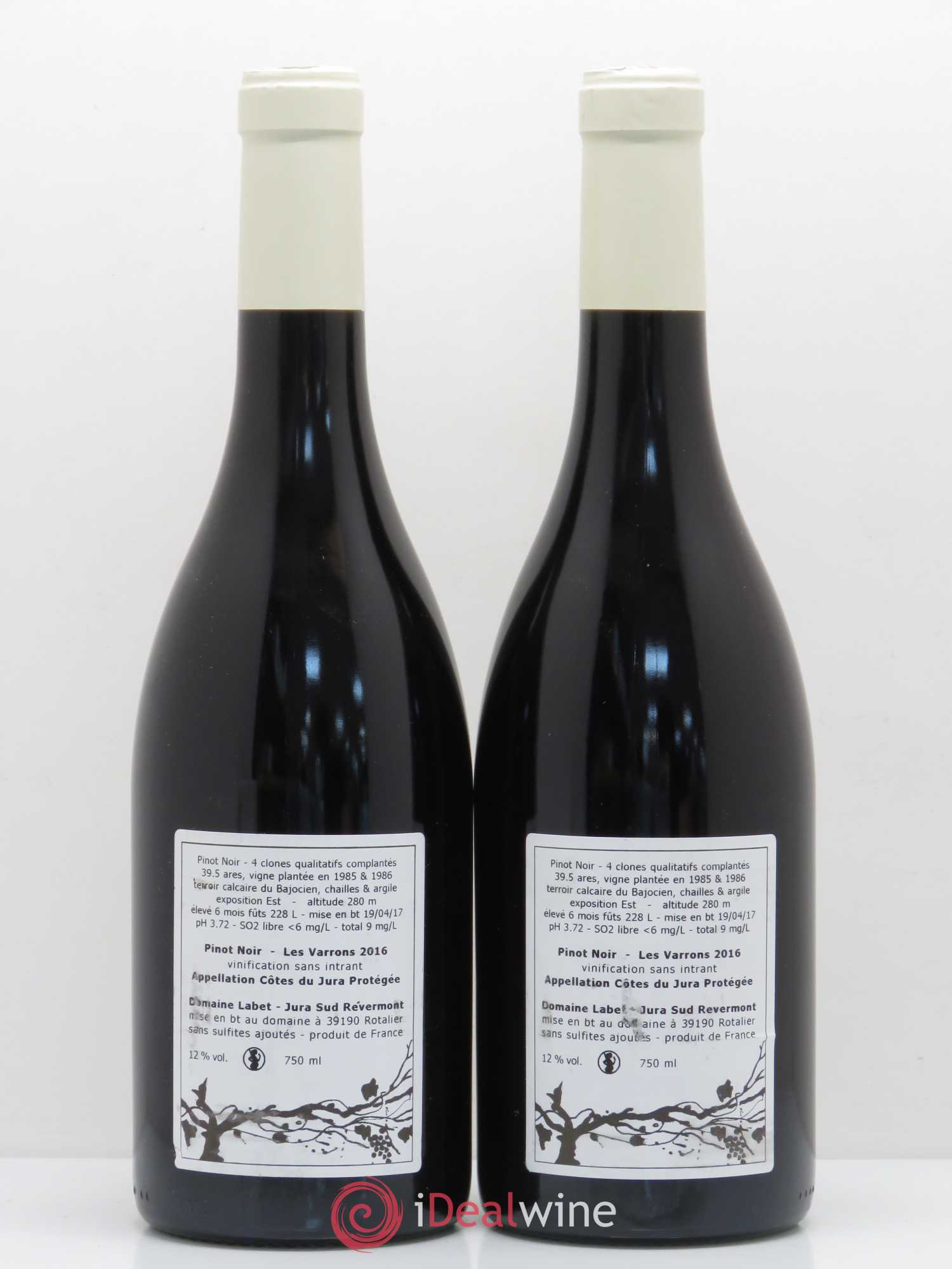 Pinot Noir Les Varrons Clonales Domaine Labet 2016 - Posten von 2 Flaschen - 1