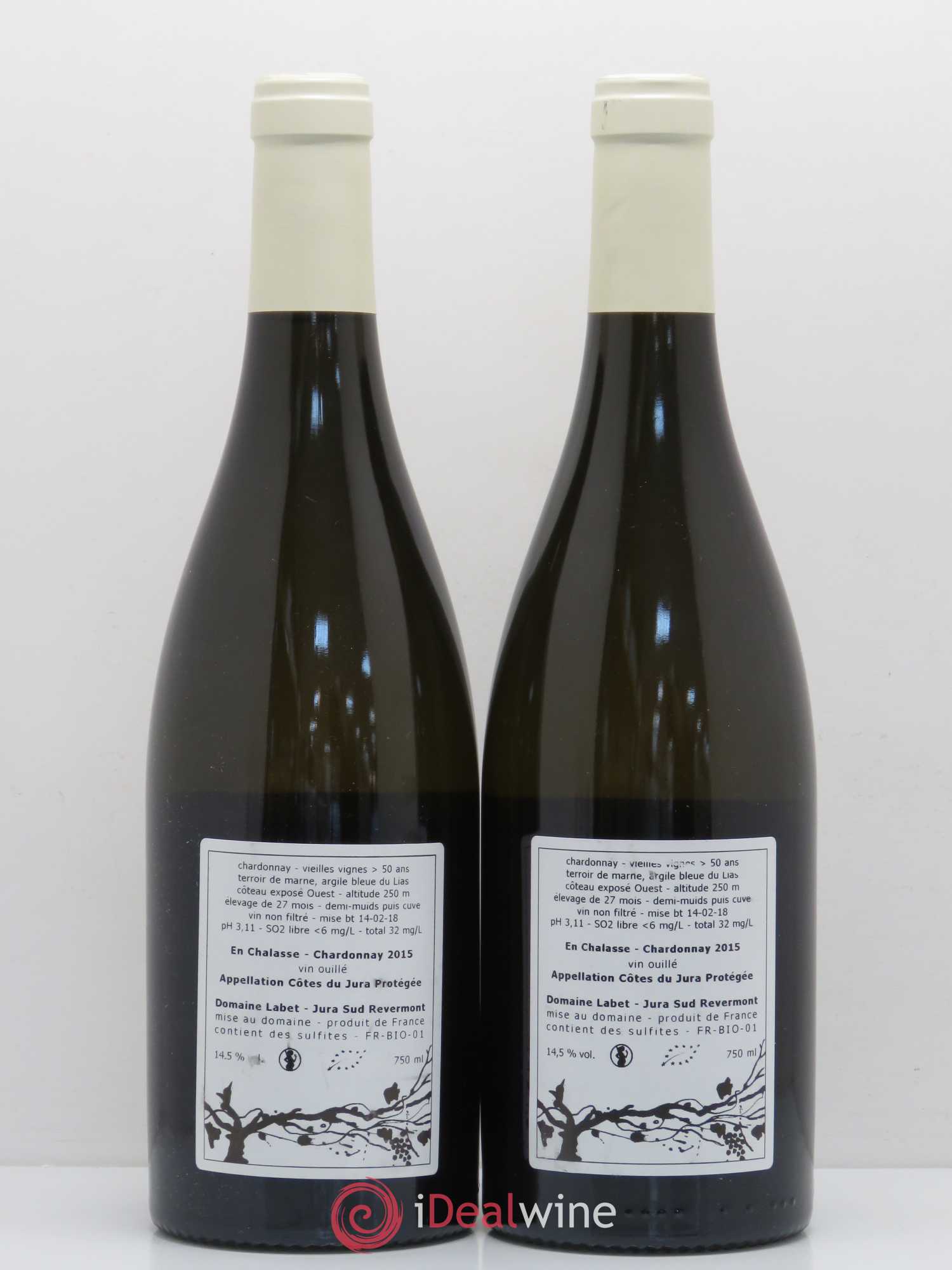 Côtes du Jura Chardonnay En Chalasse Domaine Labet 2015 - Posten von 2 Flaschen - 1