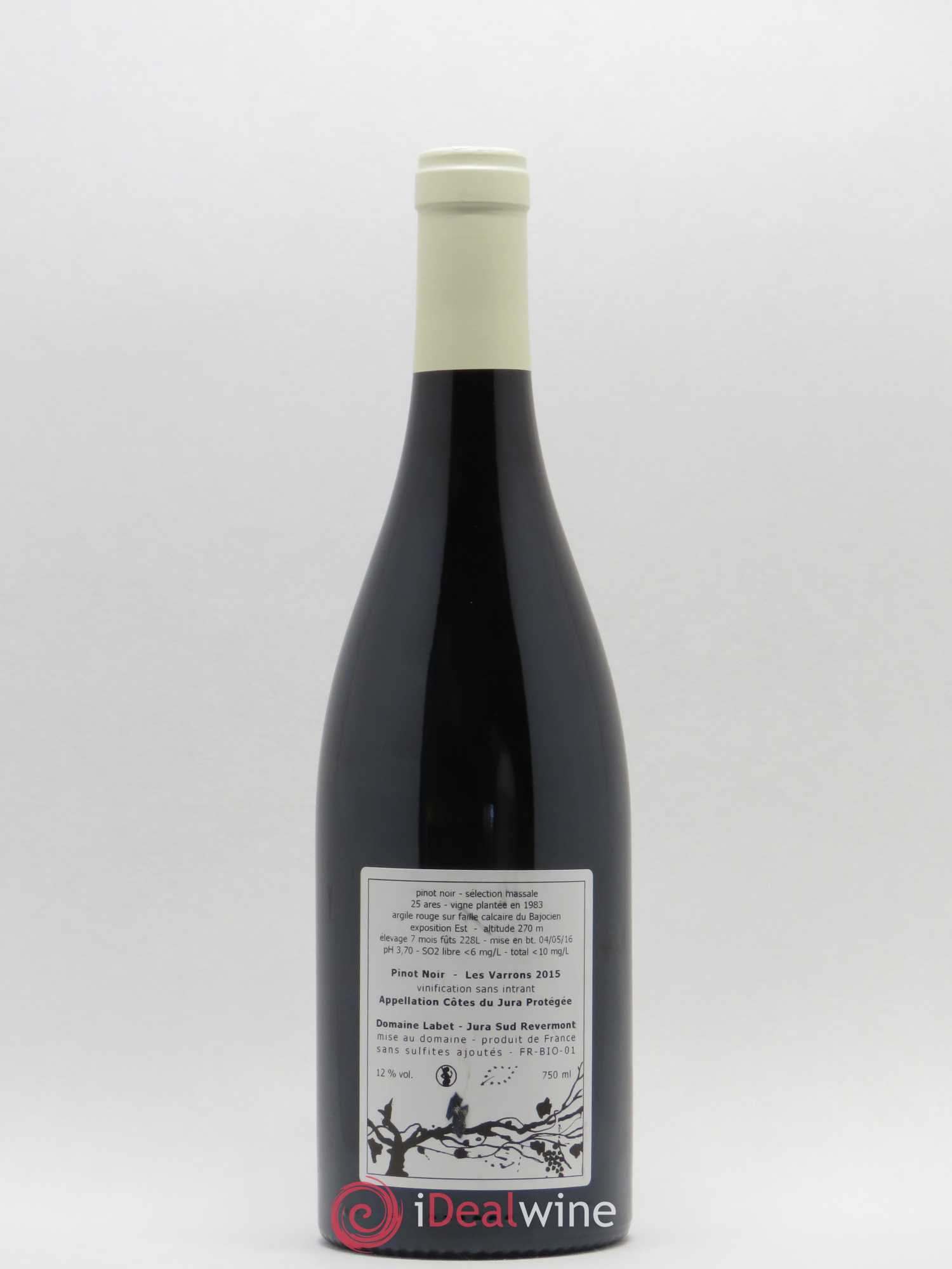 Côtes du Jura Pinot Noir Les Varrons Sélection Massale Romain - Julien - Charline Labet Selections massales 2015 - Lot de 1 bouteille - 1