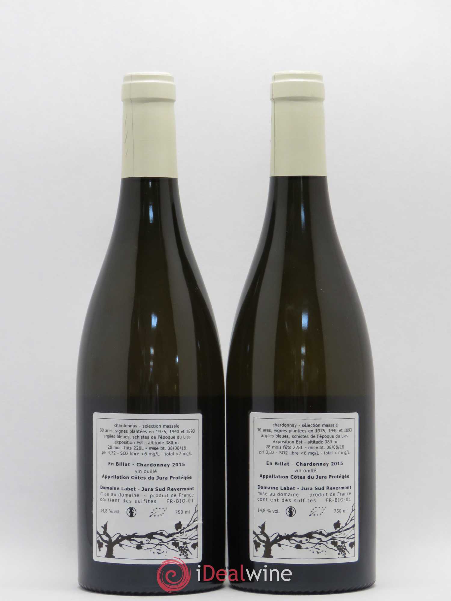 Côtes du Jura Chardonnay En Billat Labet (Domaine) 2015 - Lot de 2 bouteilles - 1