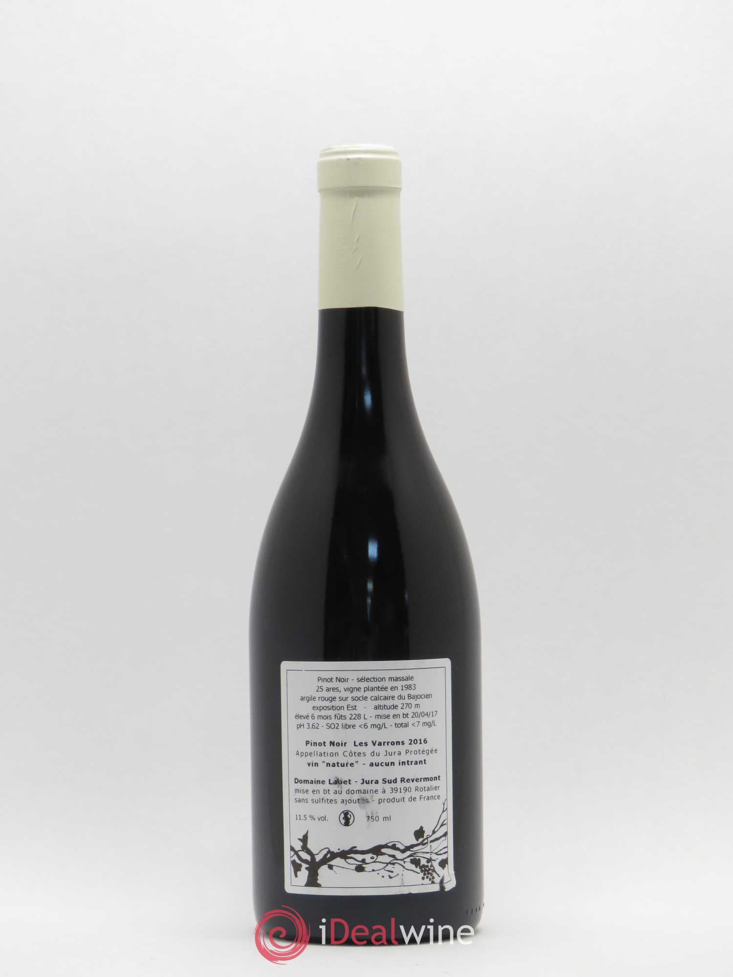 Côtes du Jura Pinot Noir Les Varrons Sélection Massale Romain - Julien - Charline Labet Selections massales 2016 - Lot de 1 bouteille - 1