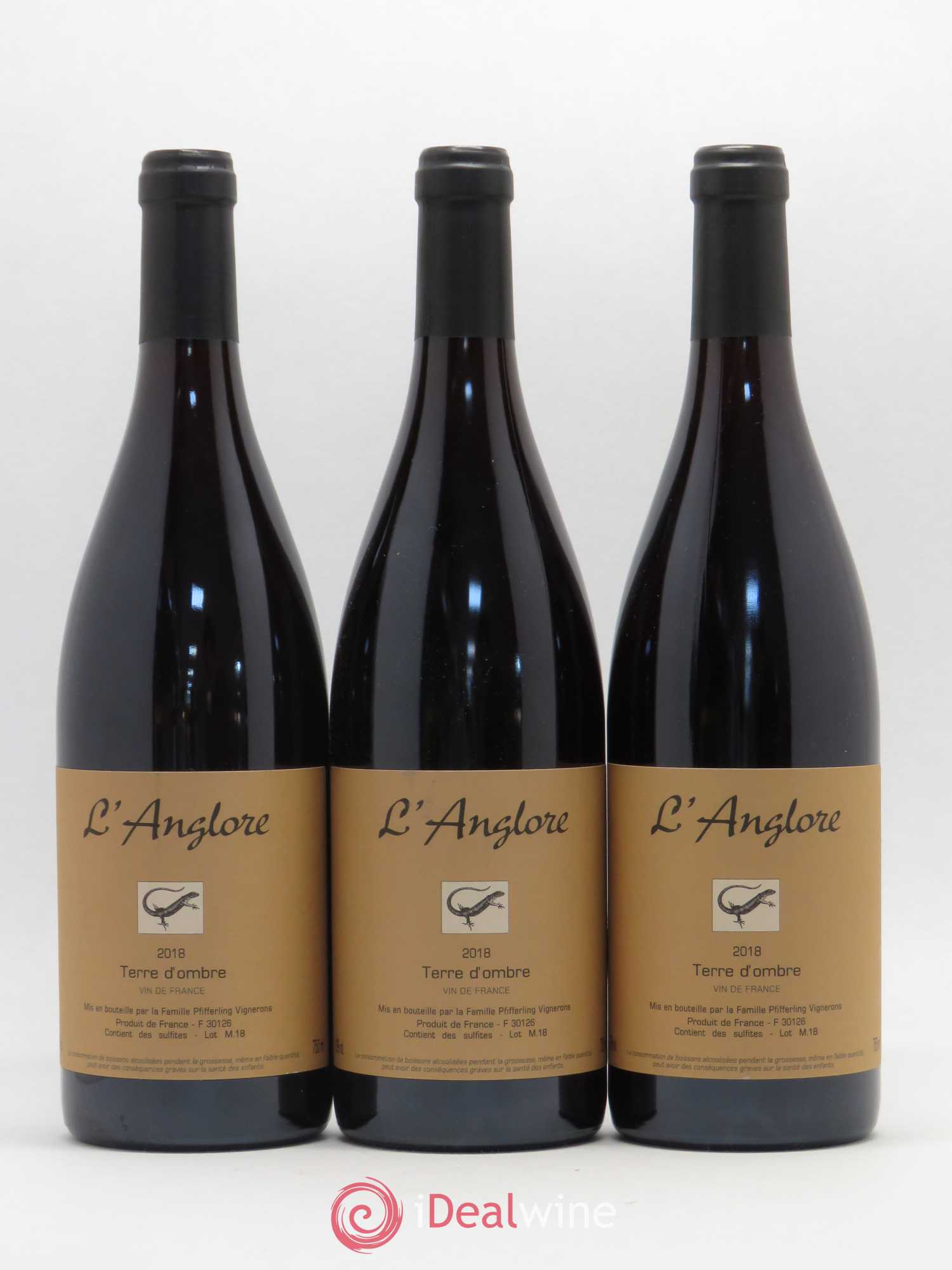 Vin de France Terre d'Ombre L'Anglore 2018 - Lot de 3 bouteilles - 0