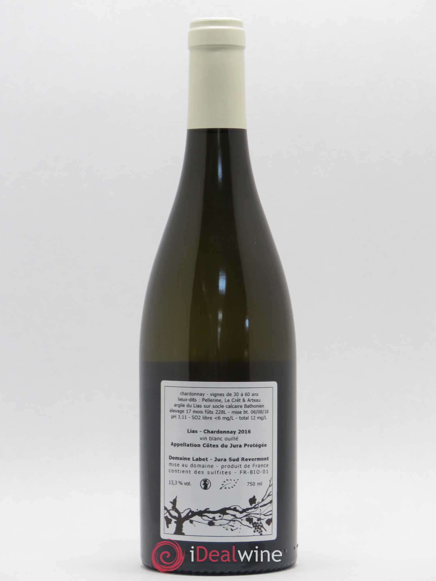 Côtes du Jura Chardonnay Lias Romain - Julien - Charline Labet 2016 - Lot de 1 bouteille - 1