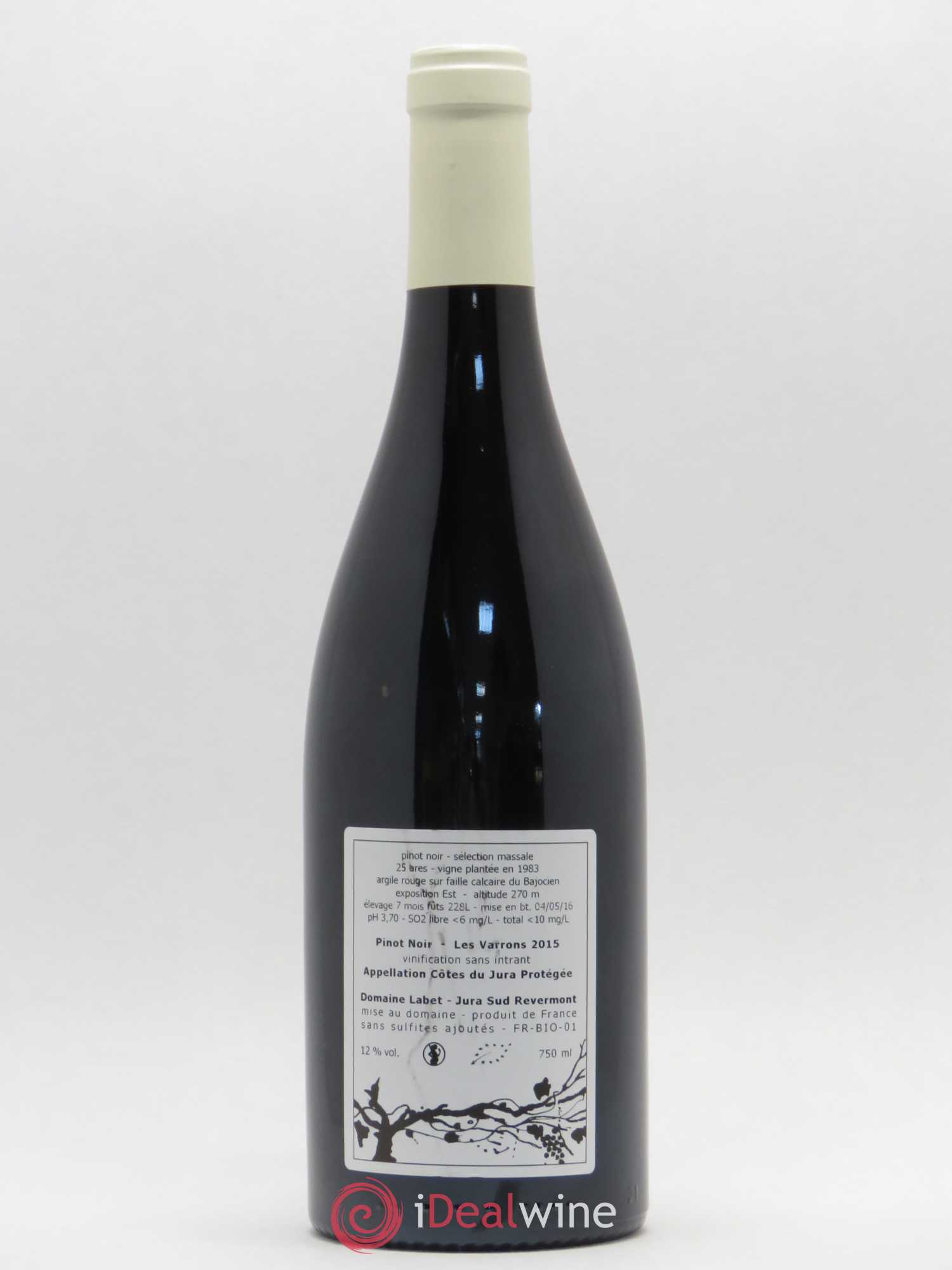 Côtes du Jura Pinot Noir Les Varrons Sélection Massale Romain - Julien - Charline Labet Selections massales 2015 - Lot de 1 bouteille - 1