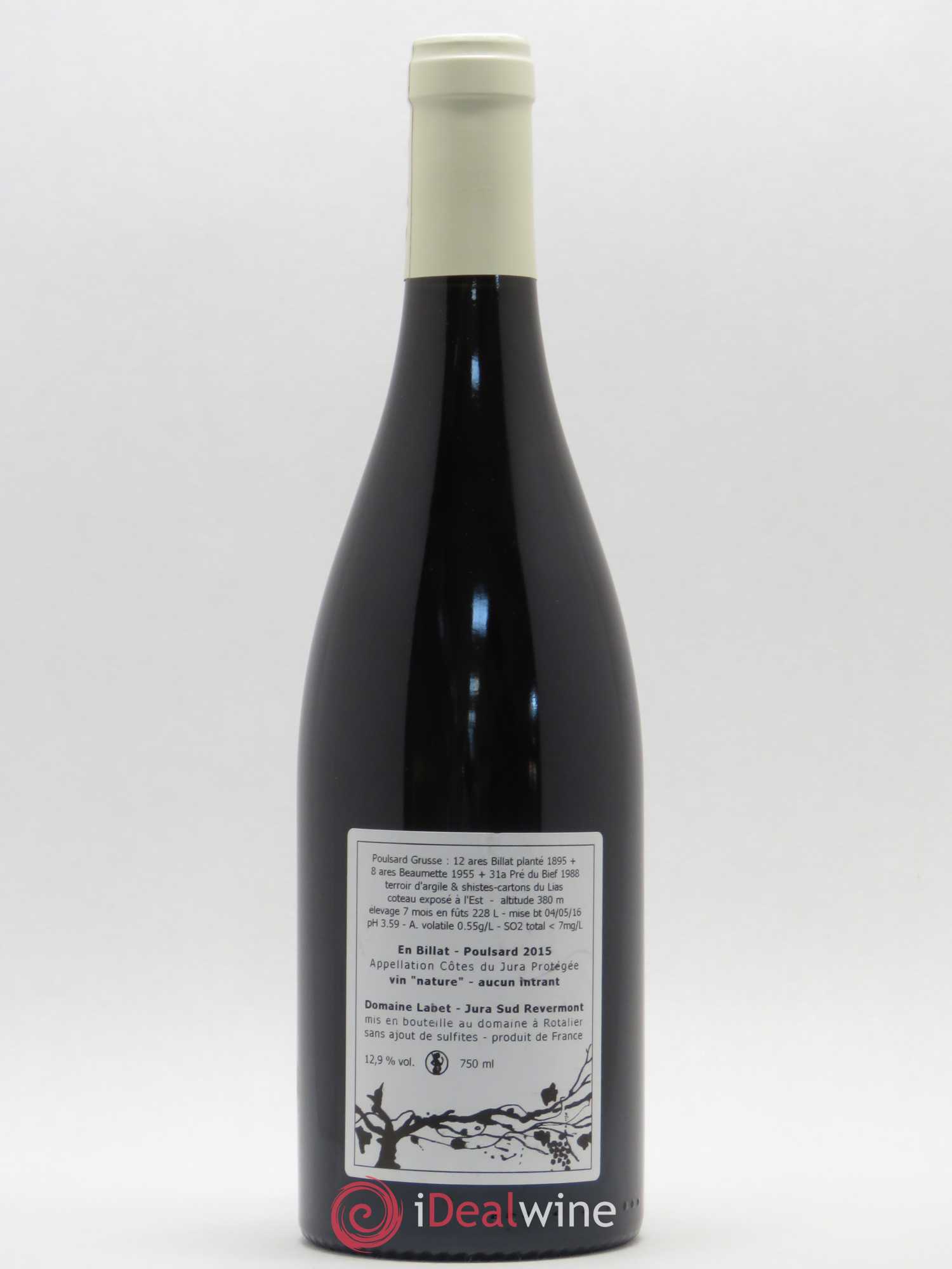 Côtes du Jura Poulsard En Billat Romain - Julien  - Charline Labet 2015 - Lot de 1 bouteille - 1