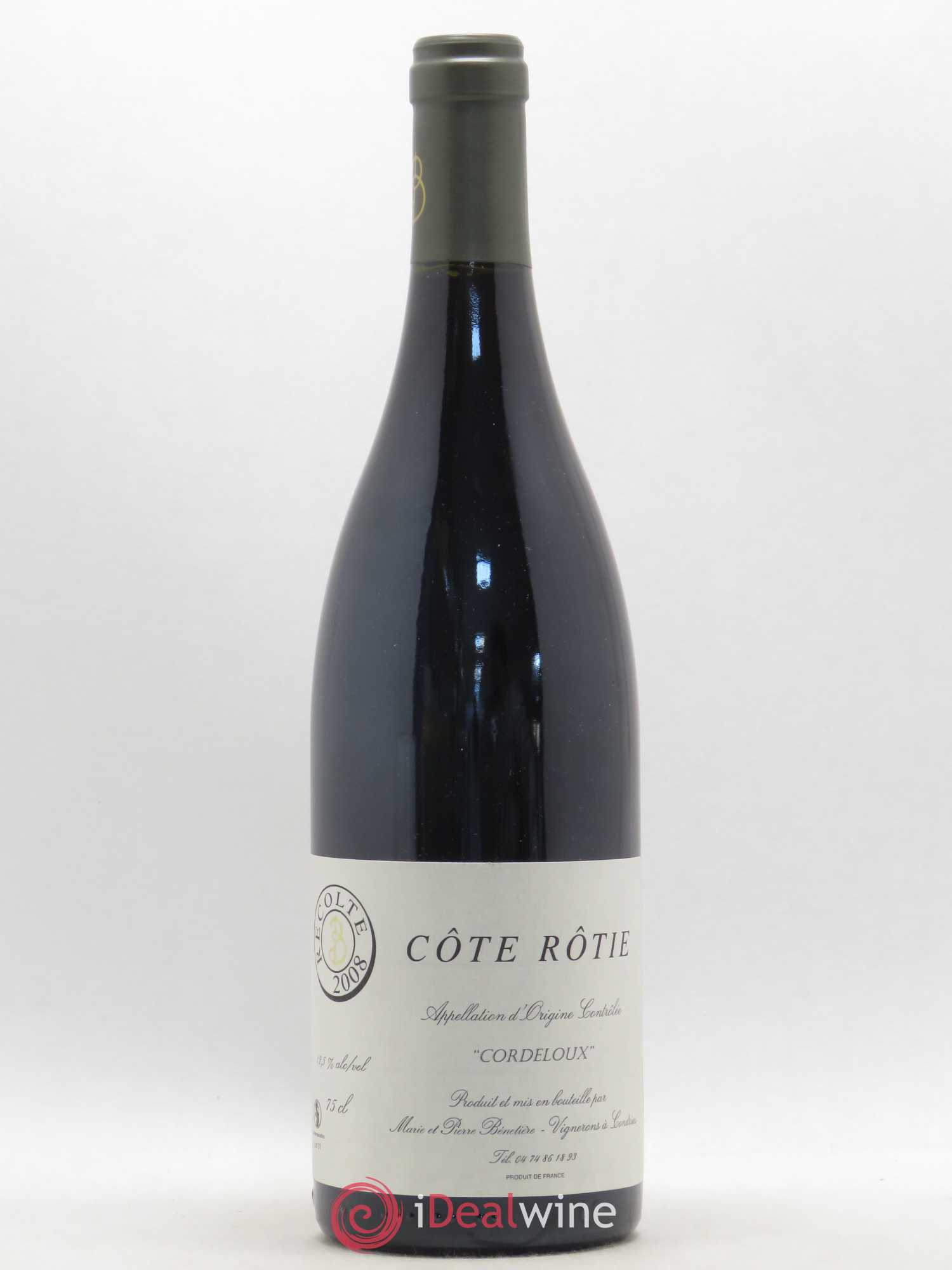 Côte-Rôtie Cordeloux Marie et Pierre Bénetière (Domaine) 2008 - Posten von 1 Flasche - 0
