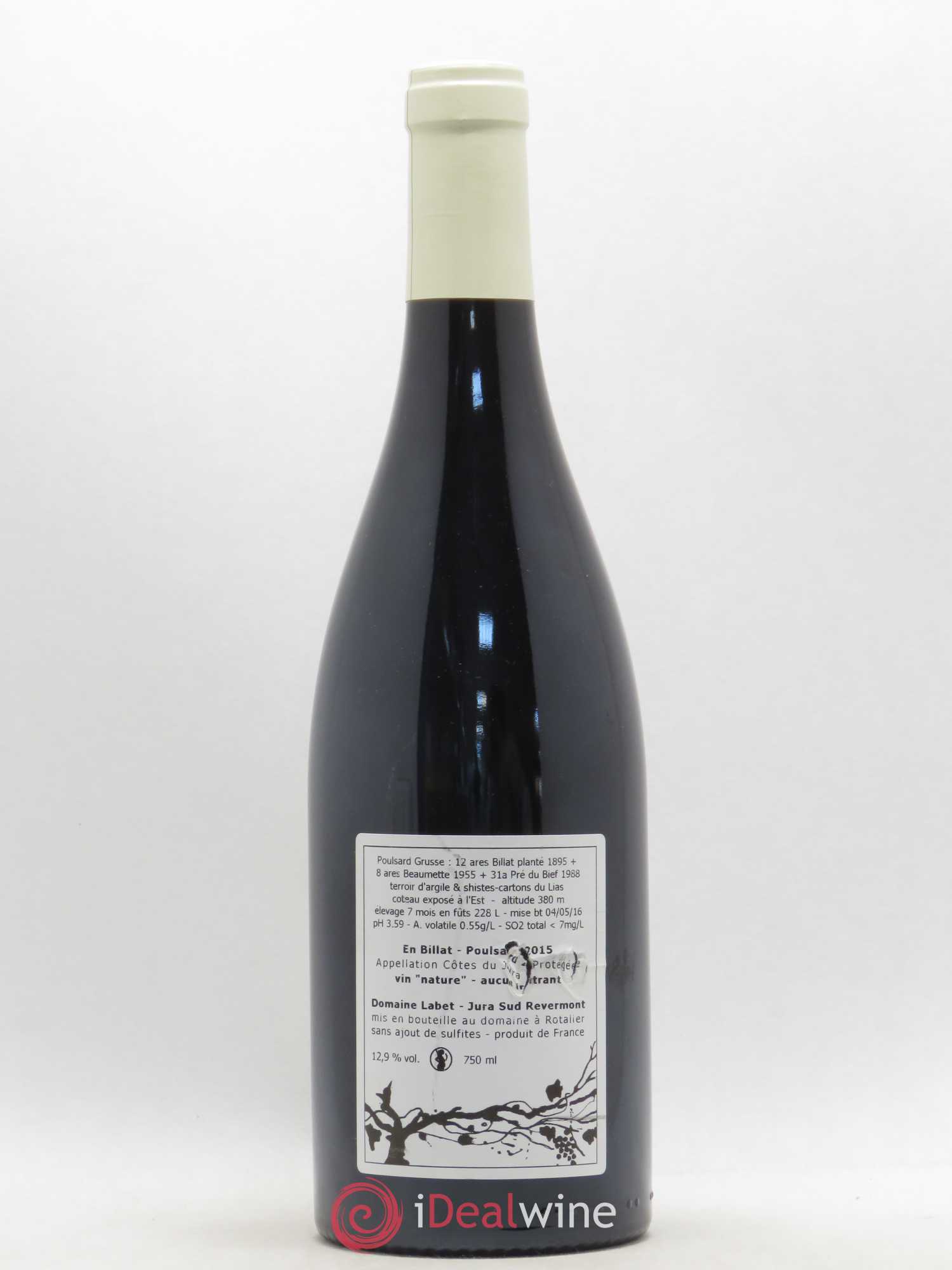 Côtes du Jura Poulsard En Billat Romain - Julien  - Charline Labet 2015 - Lot de 1 bouteille - 1