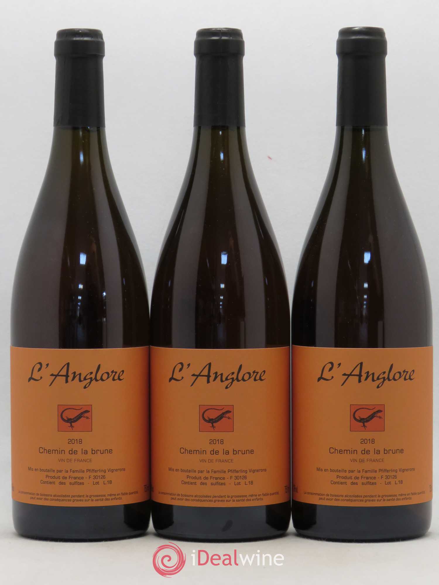 Vin de France Chemin de la brune L'Anglore 2018 - Lot de 3 bouteilles - 0