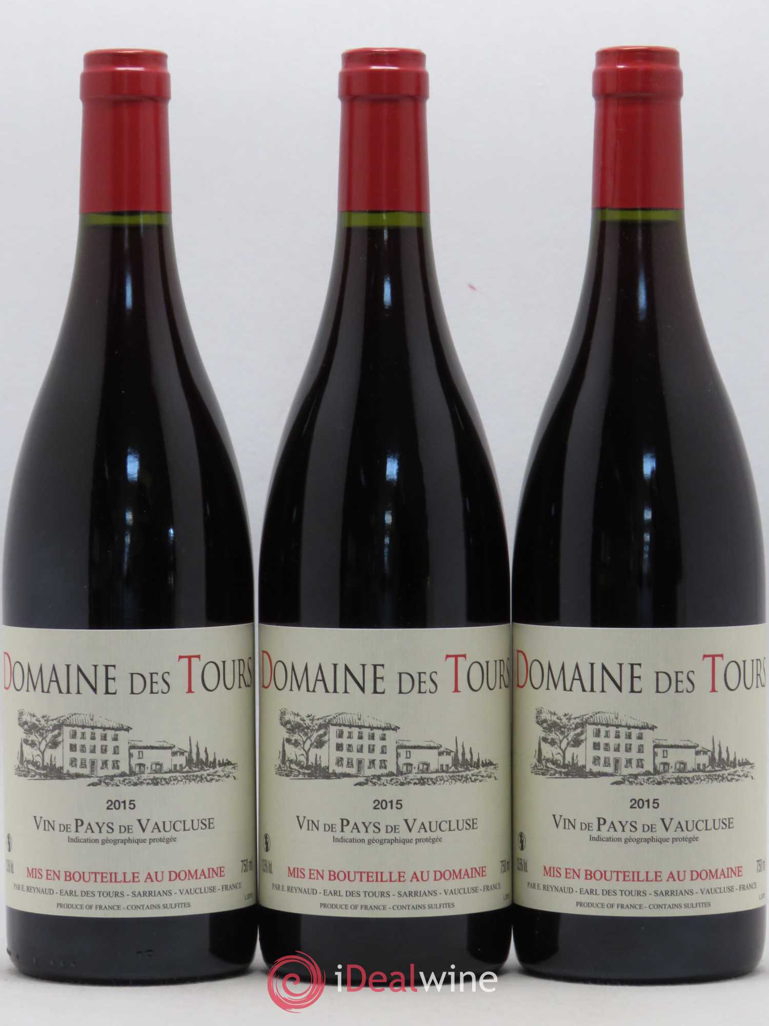 Vaucluse (Vin de Pays de Vaucluse) Domaine des Tours Emmanuel Reynaud 2015 - Lot de 3 bouteilles - 0