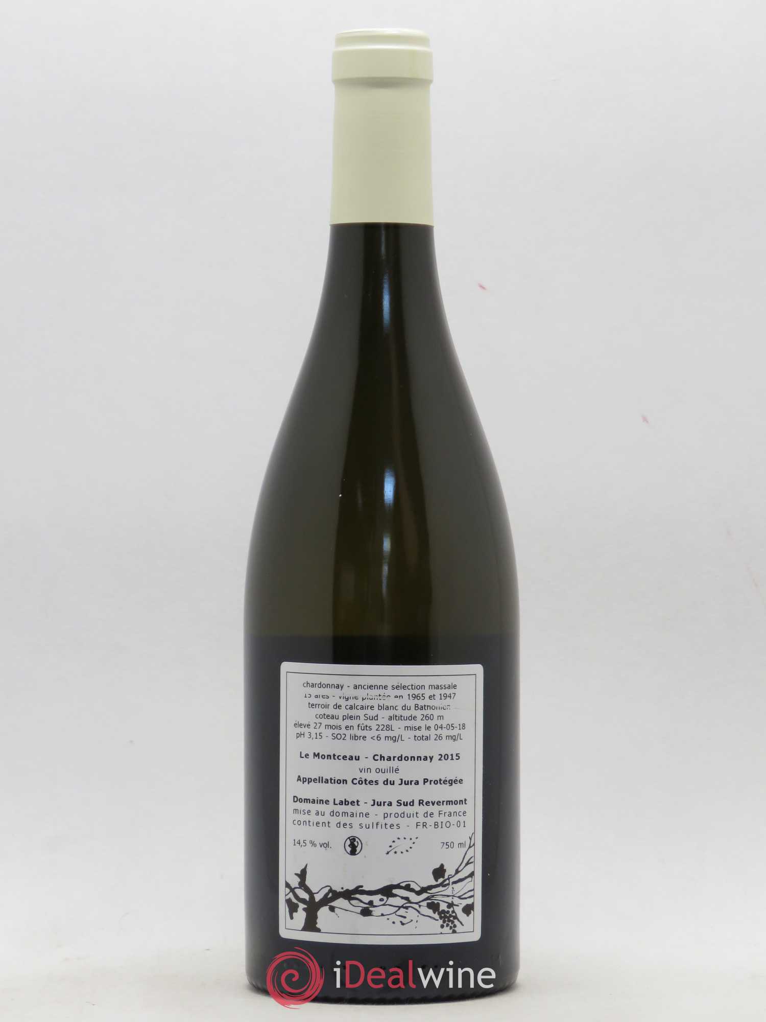 Côtes du Jura Chardonnay Le Montceau Romain - Julien  - Charline Labet 2015 - Lot de 1 bouteille - 1