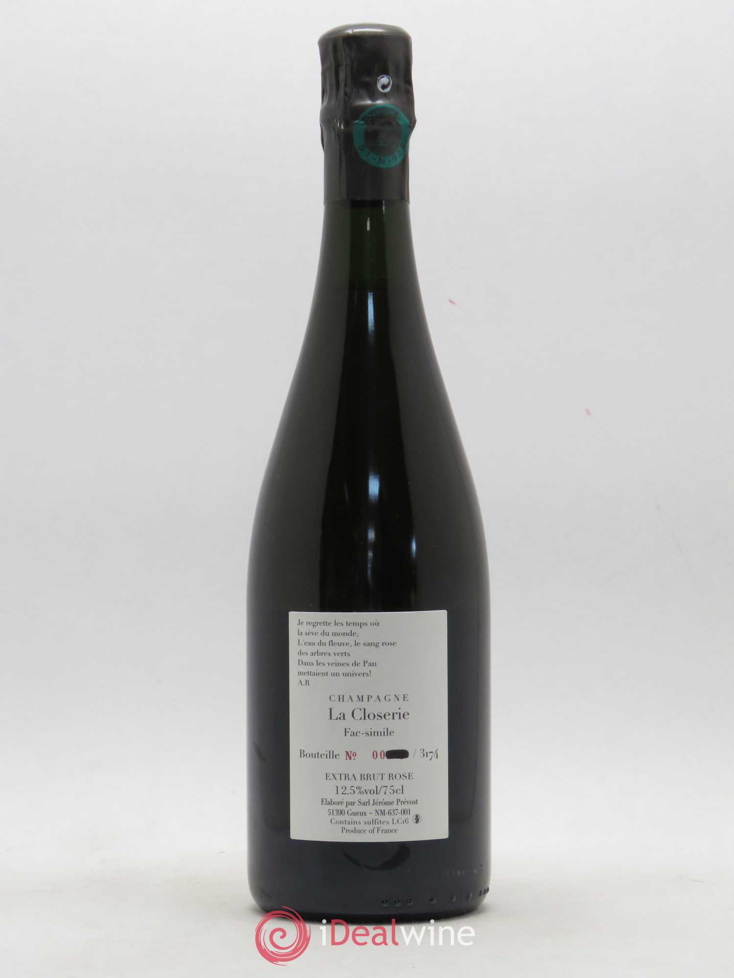 Champagne - La Closerie Fac Similé Prevost 2016 - Posten von 1 Flasche - 1