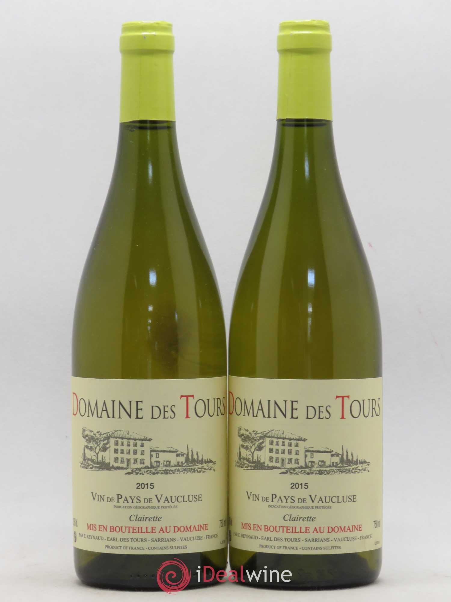 Vaucluse (Vin de Pays de Vaucluse) Domaine des Tours Emmanuel Reynaud Clairette 2015 - Lot de 2 bouteilles - 0