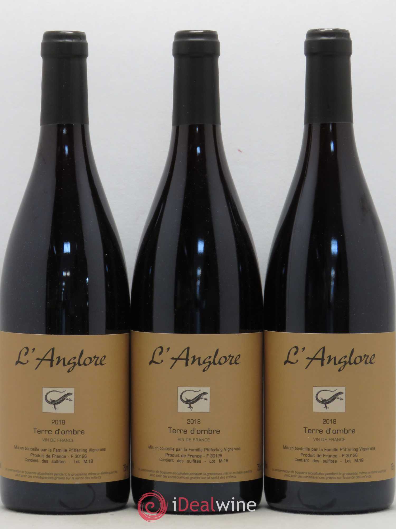 Vin de France Terre d'Ombre L'Anglore 2018 - Lot de 3 bouteilles - 0