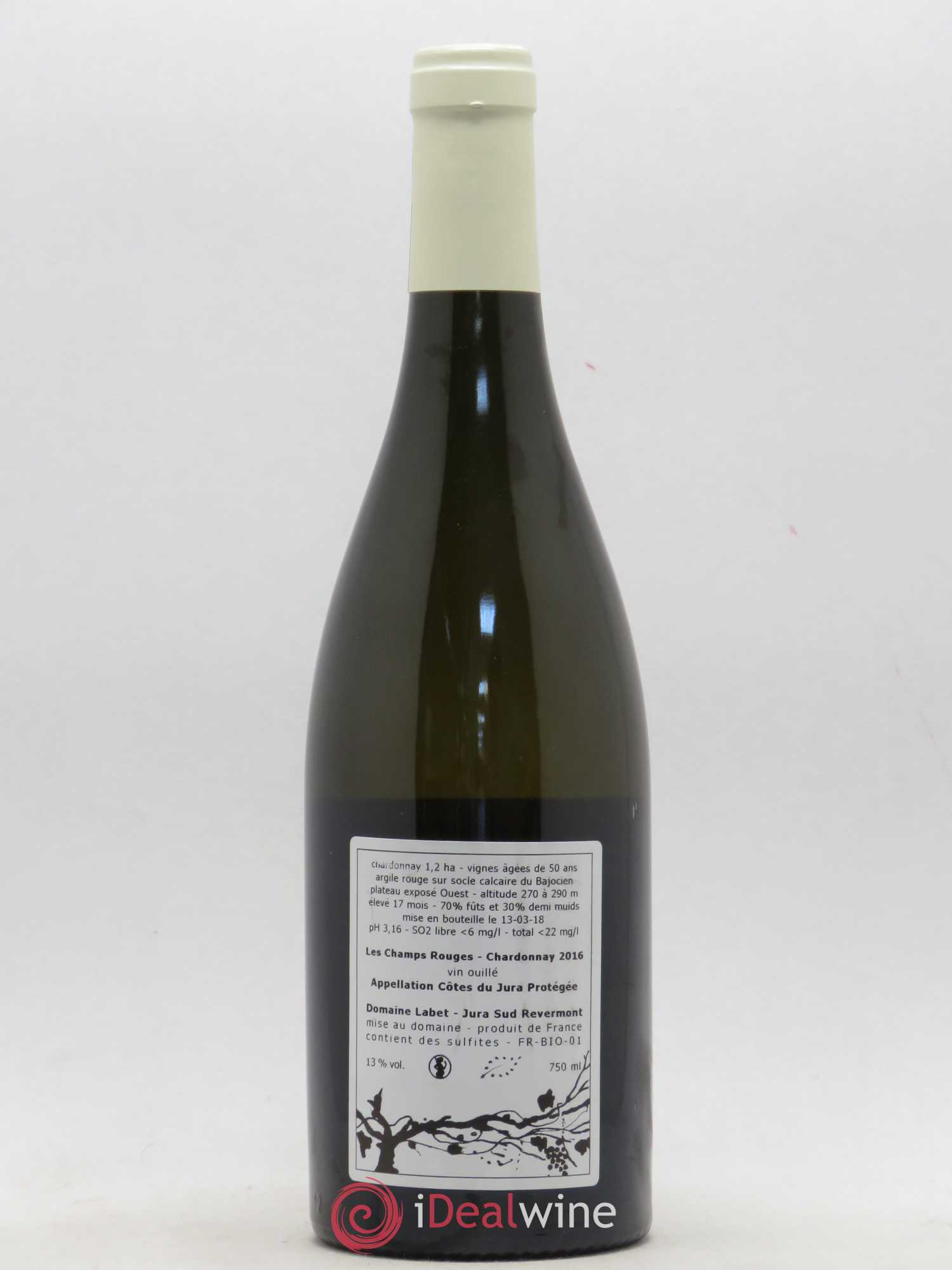 Côtes du Jura Chardonnay Les Champs Rouges Romain - Julien - Charline Labet 2016 - Lot de 1 bouteille - 1