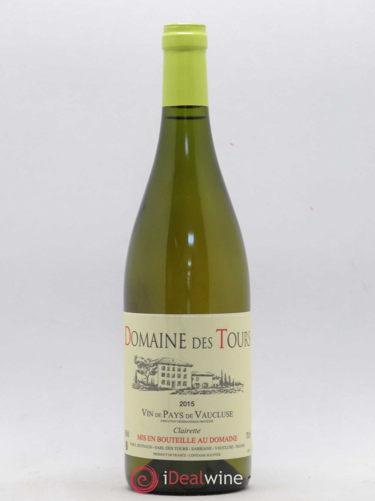 Vaucluse (Vin de Pays de Vaucluse) Domaine des Tours Emmanuel Reynaud Clairette 2015 - Lot de 1 bouteille - 0
