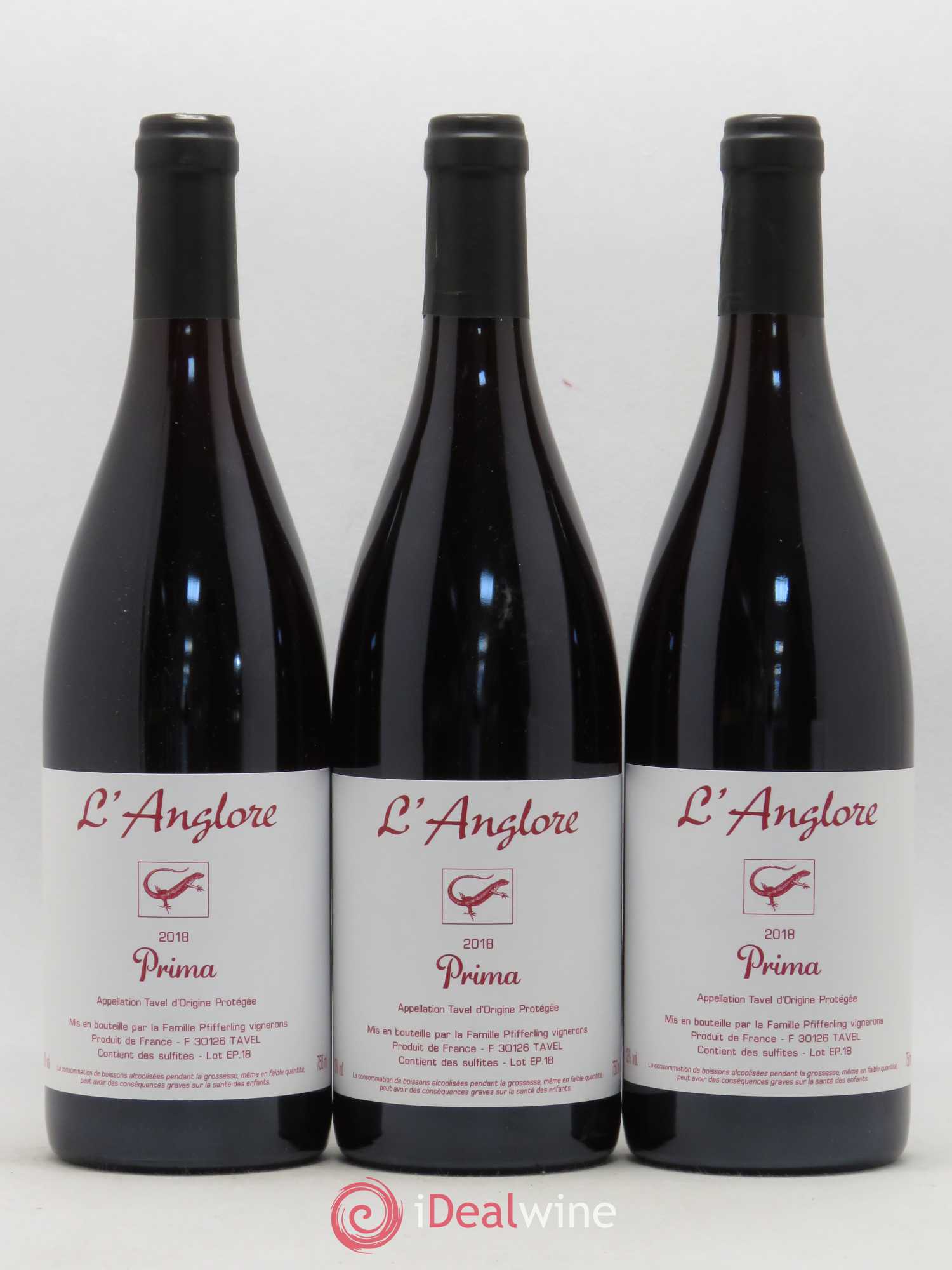 Tavel Prima L'Anglore 2018 - Lot de 3 bouteilles - 0