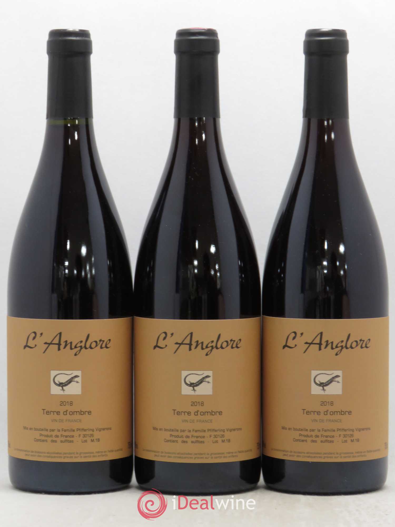 Vin de France Terre d'Ombre L'Anglore 2018 - Lot de 3 bouteilles - 0