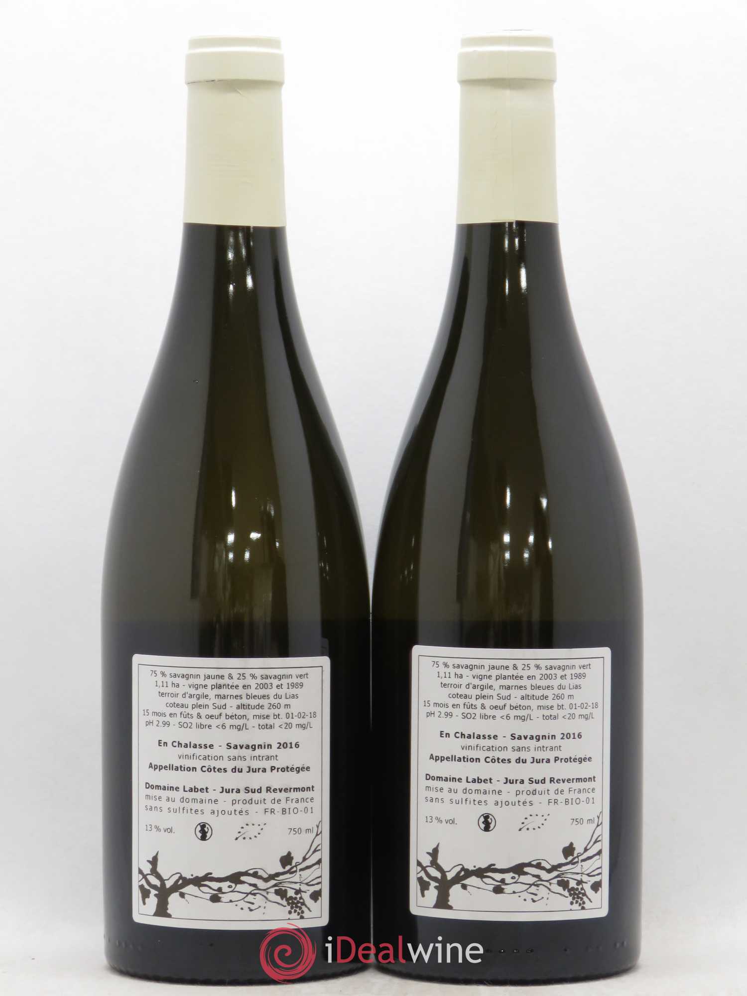 Côtes du Jura Fleur de Savagnin Romain - Julien - Charline Labet En Chalasse 2016 - Lot de 2 bouteilles - 1