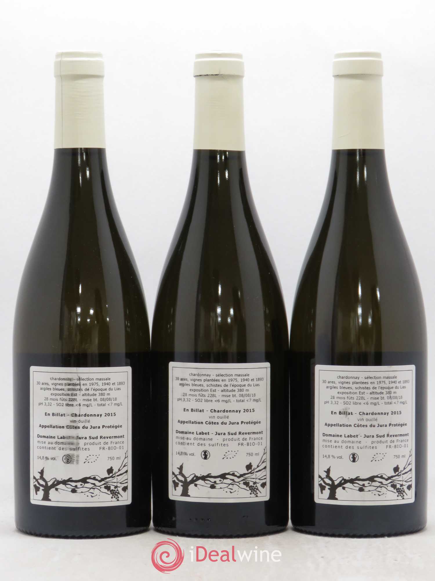 Côtes du Jura Chardonnay En Billat Labet (Domaine) 2015 - Lot de 3 bouteilles - 1