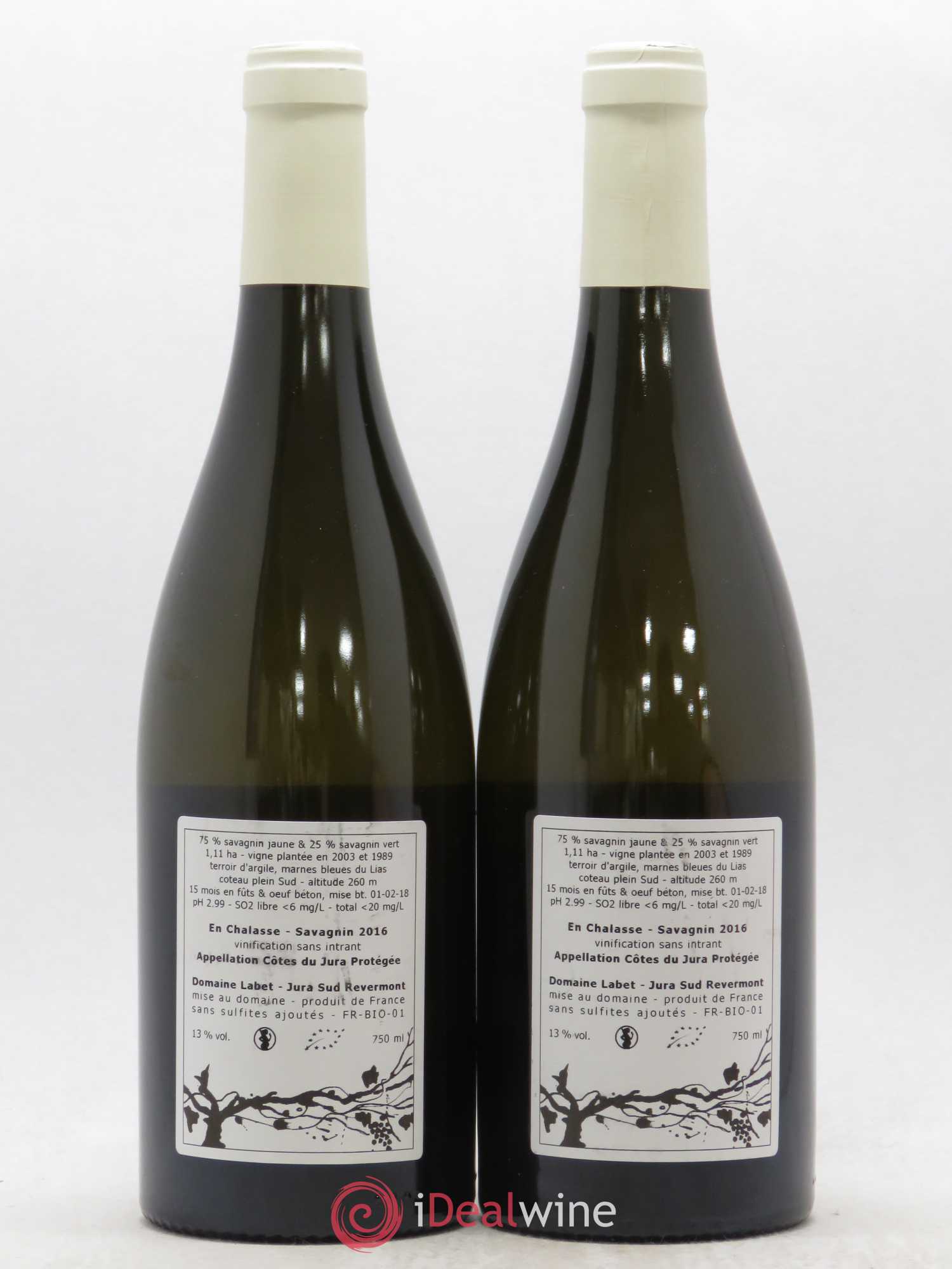 Côtes du Jura Fleur de Savagnin Romain - Julien - Charline Labet En Chalasse 2016 - Lot de 2 bouteilles - 1