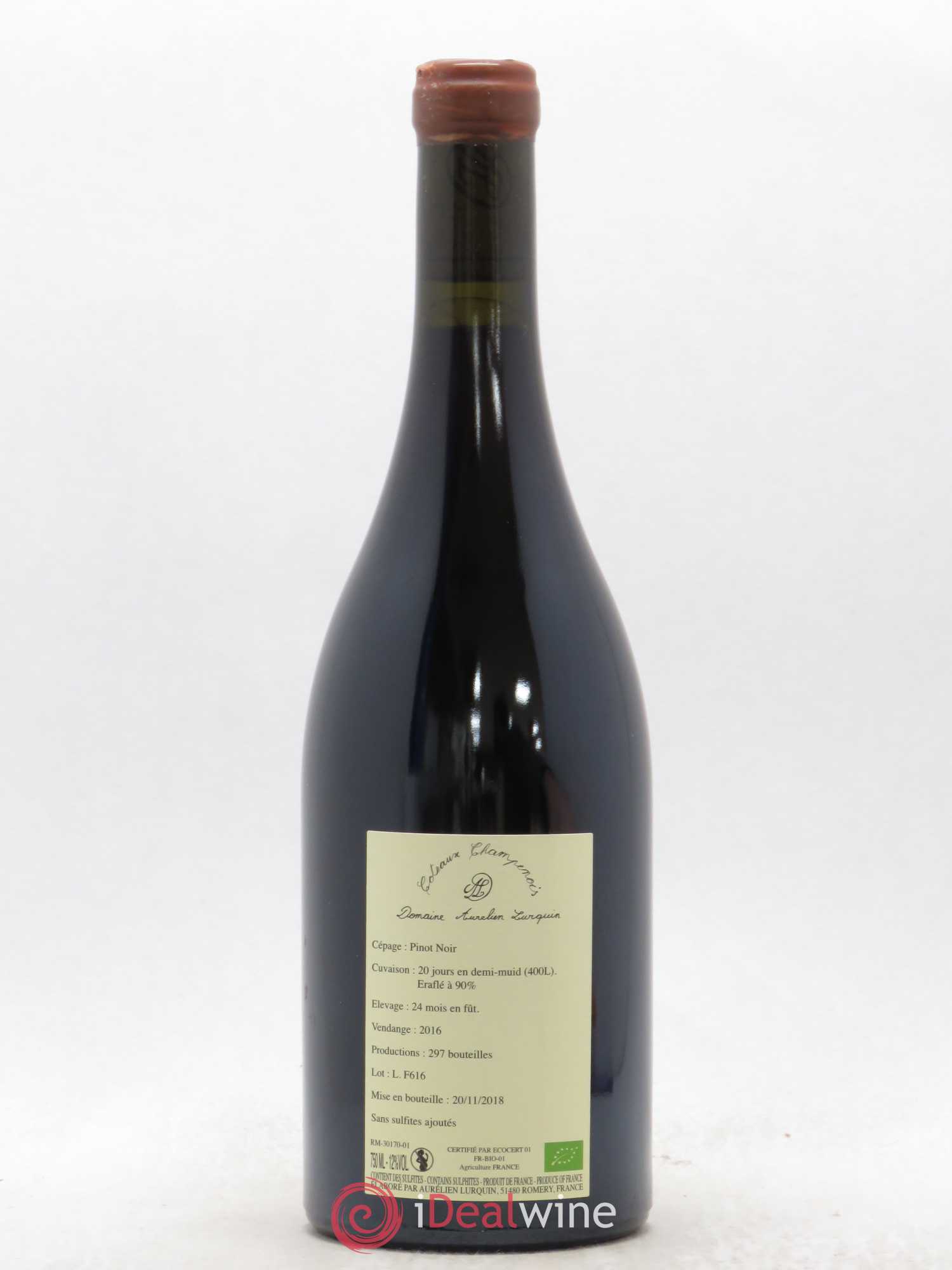 Coteaux Champenois Pinot noir Les Forcières à l'état pur Domaine Aurélien Lurquin 2016 - Posten von 1 Flasche - 1