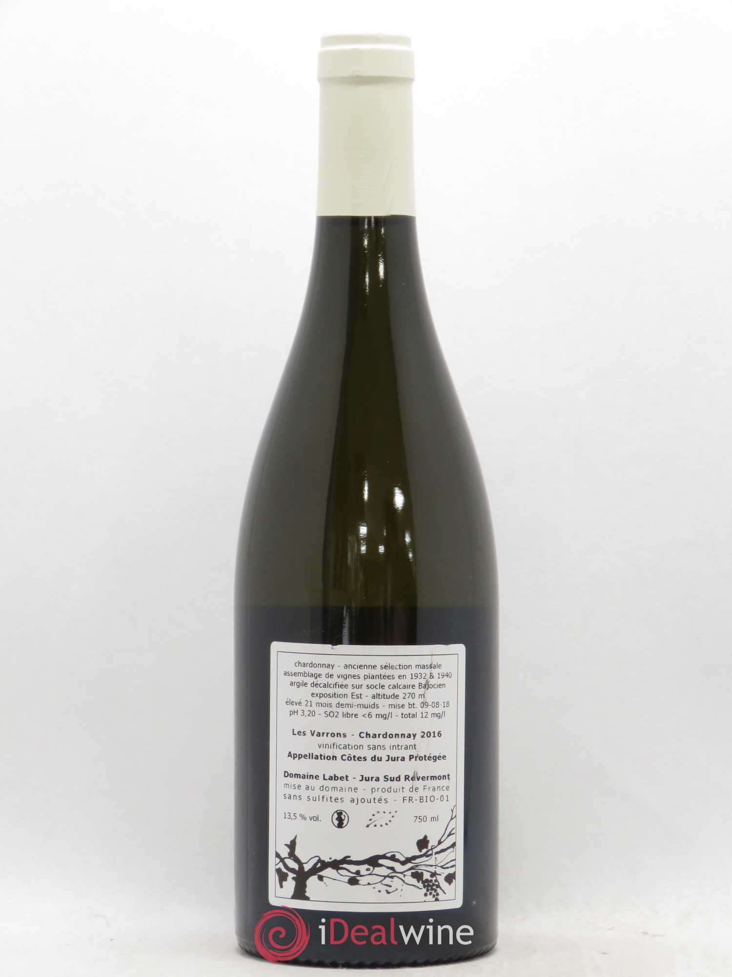 Côtes du Jura Chardonnay Les Varrons Romain - Julien  - Charline Labet 2016 - Lot de 1 bouteille - 1