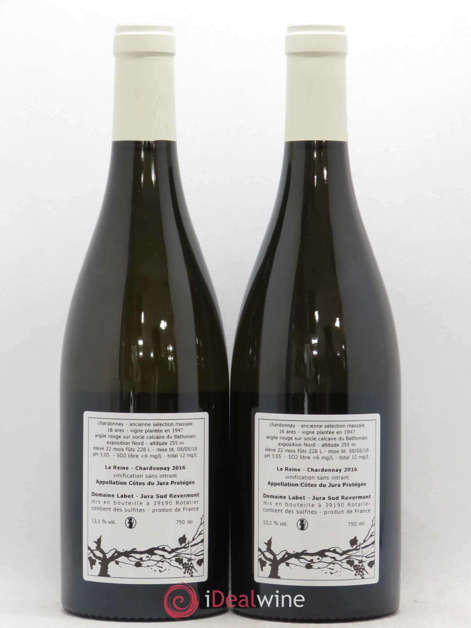 Côtes du Jura Chardonnay La Reine Romain - Julien - Charline Labet 2016 - Lot de 2 bouteilles - 1