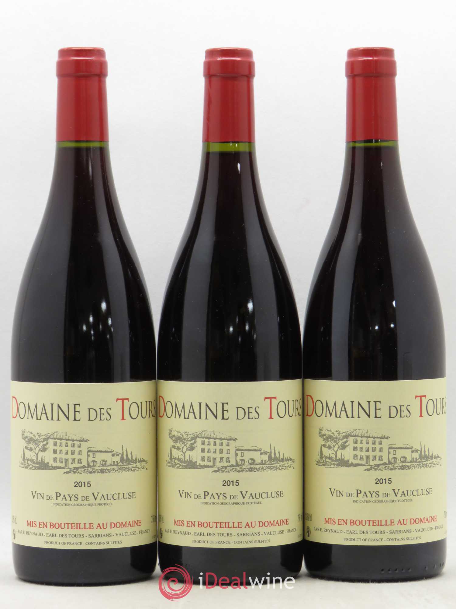 Vaucluse (Vin de Pays de Vaucluse) Domaine des Tours Emmanuel Reynaud 2015 - Lot de 3 bouteilles - 0