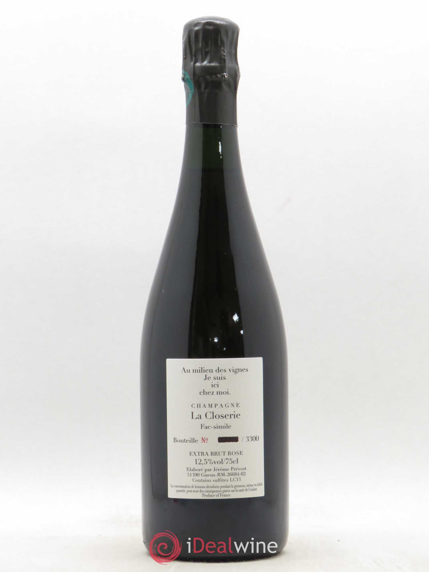 Champagne - Jerôme Prevost La Closerie Fac-Simile - Lot de 1 bouteille - 1