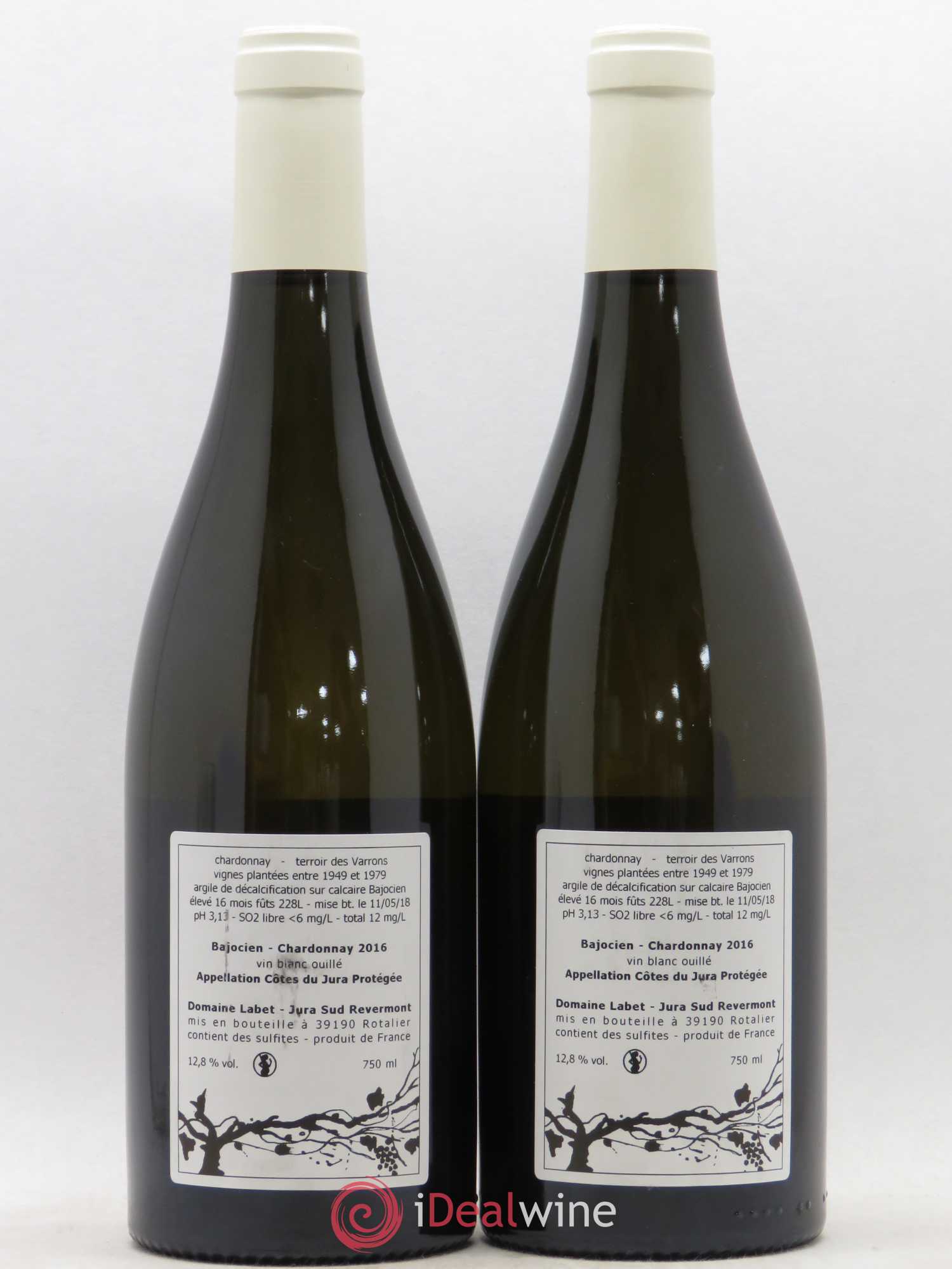 Côtes du Jura Chardonnay Bajocien Romain - Julien - Charline Labet 2016 - Lot de 2 bouteilles - 1