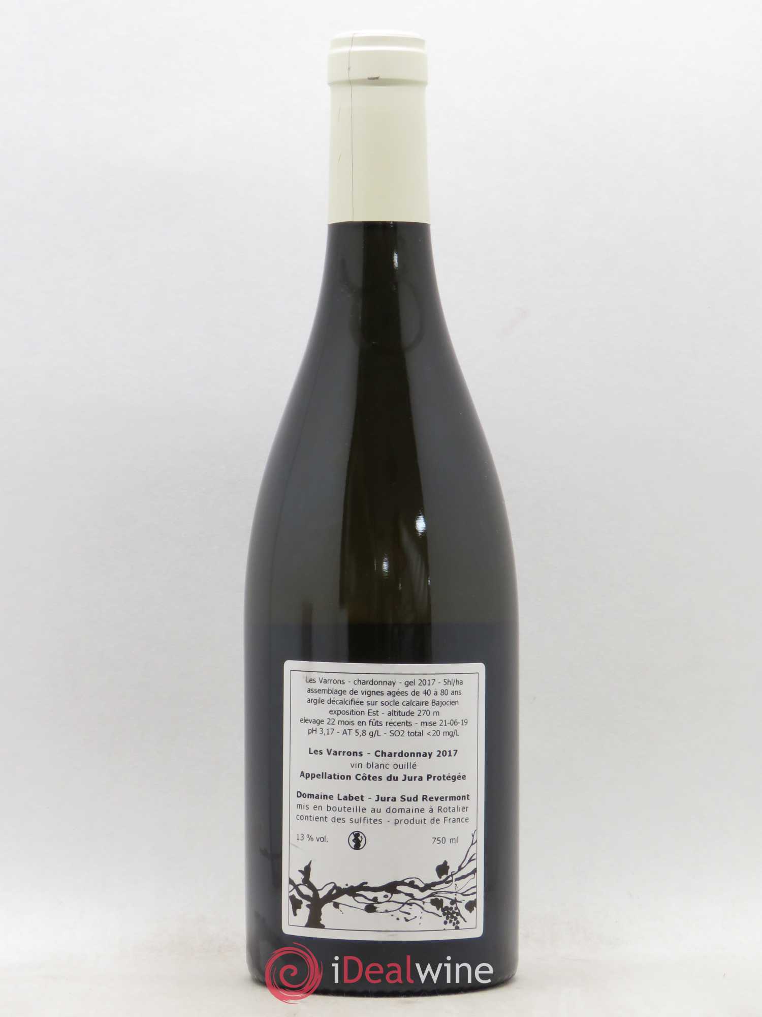 Côtes du Jura Chardonnay Les Varrons Romain - Julien - Charline Labet 2017 - Lot de 1 bouteille - 1