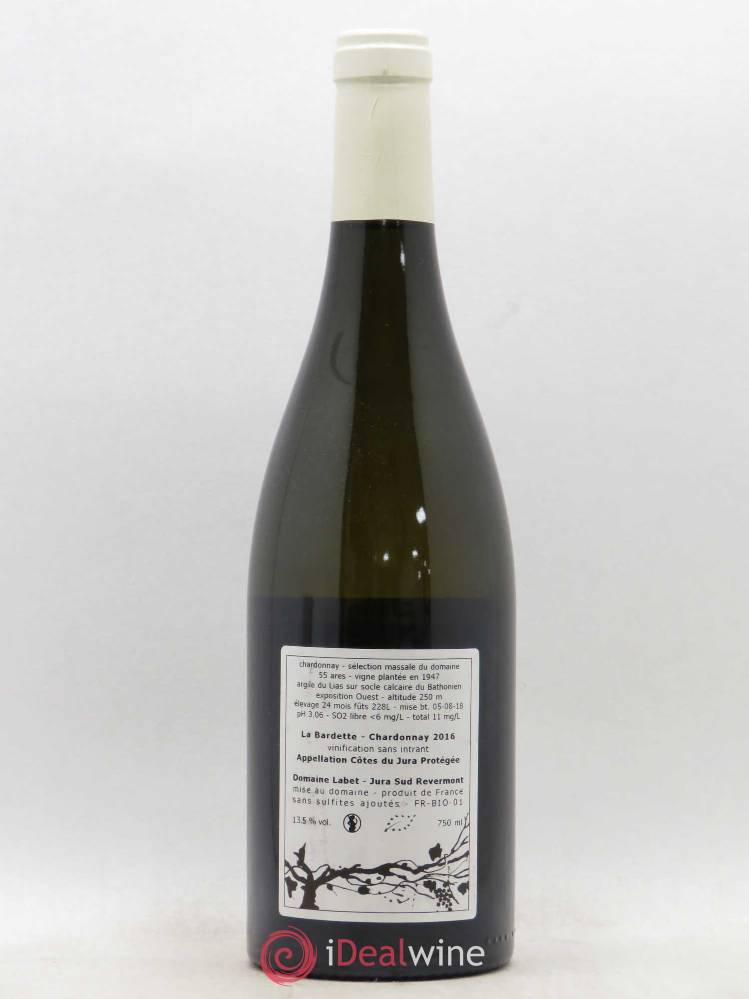 Côtes du Jura Chardonnay La Bardette Romain - Julien  - Charline Labet 2016 - Lot de 1 bouteille - 1