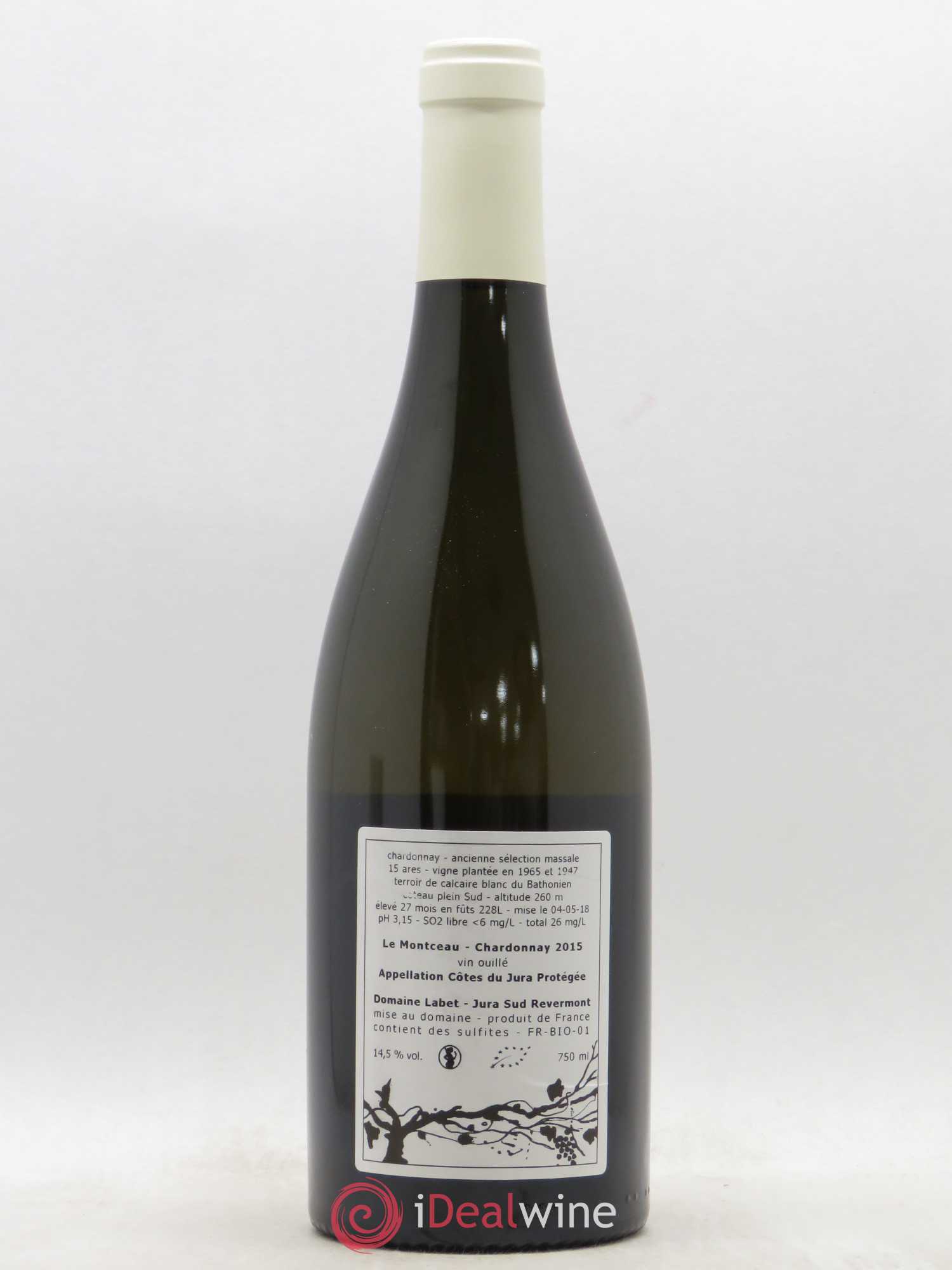 Côtes du Jura Chardonnay Le Montceau Domaine Labet 2015 - Posten von 1 Flasche - 1