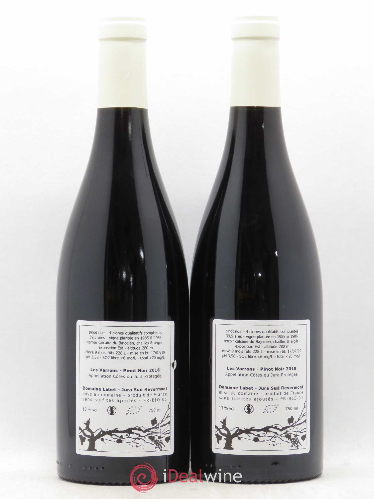 Côtes du Jura Pinot Noir Les Varrons Sélection Massale Romain - Julien - Charline Labet 2018 - Lot de 2 bouteilles - 1