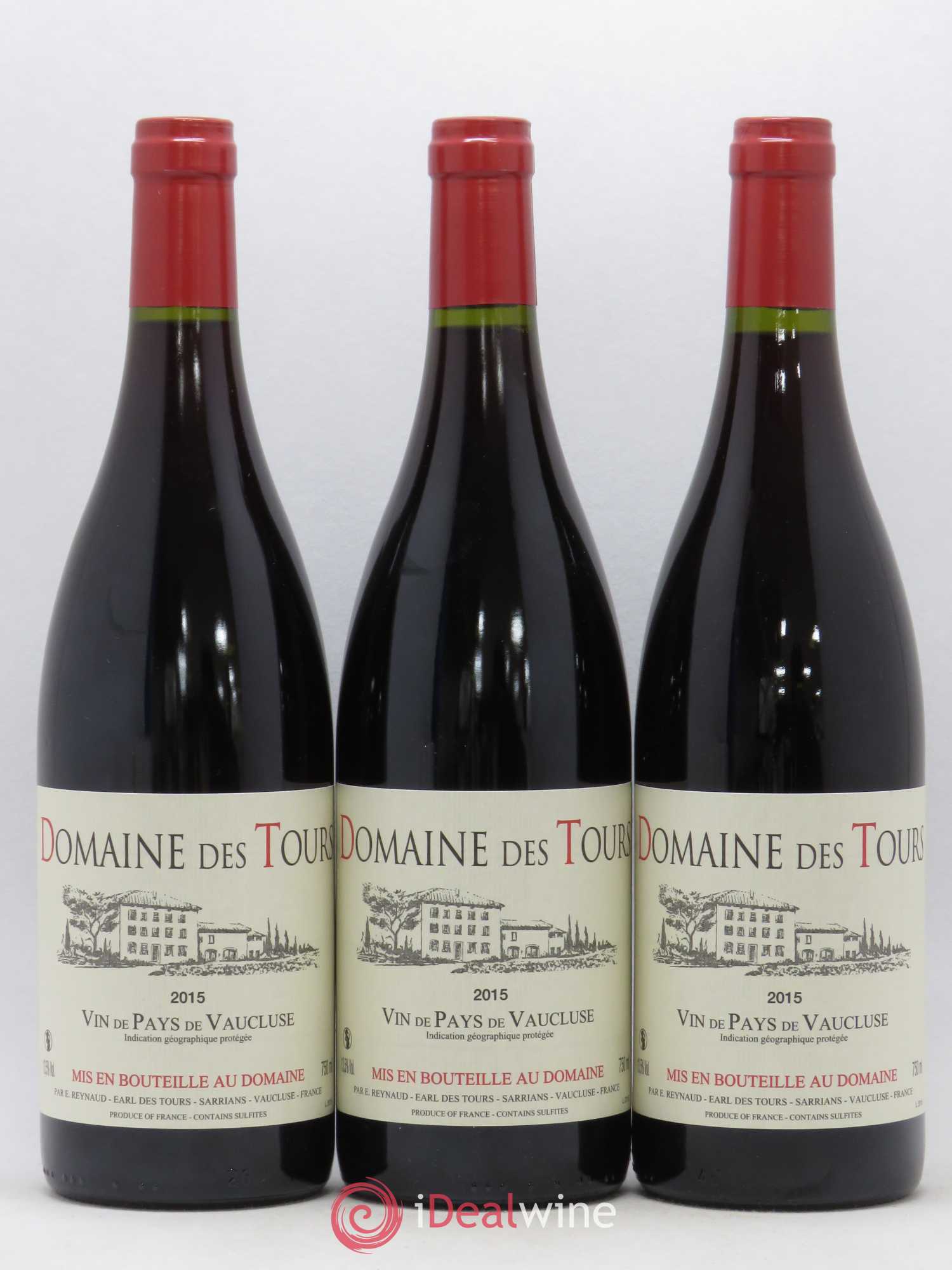 Vaucluse (Vin de Pays de Vaucluse) Domaine des Tours Emmanuel Reynaud 2015 - Lot de 3 bouteilles - 0