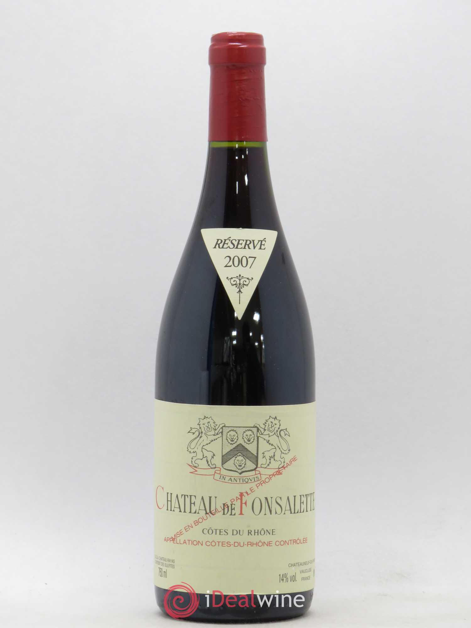 Côtes-du-Rhône Château de Fonsalette Emmanuel Reynaud 2007 - Lot de 1 bouteille - 0
