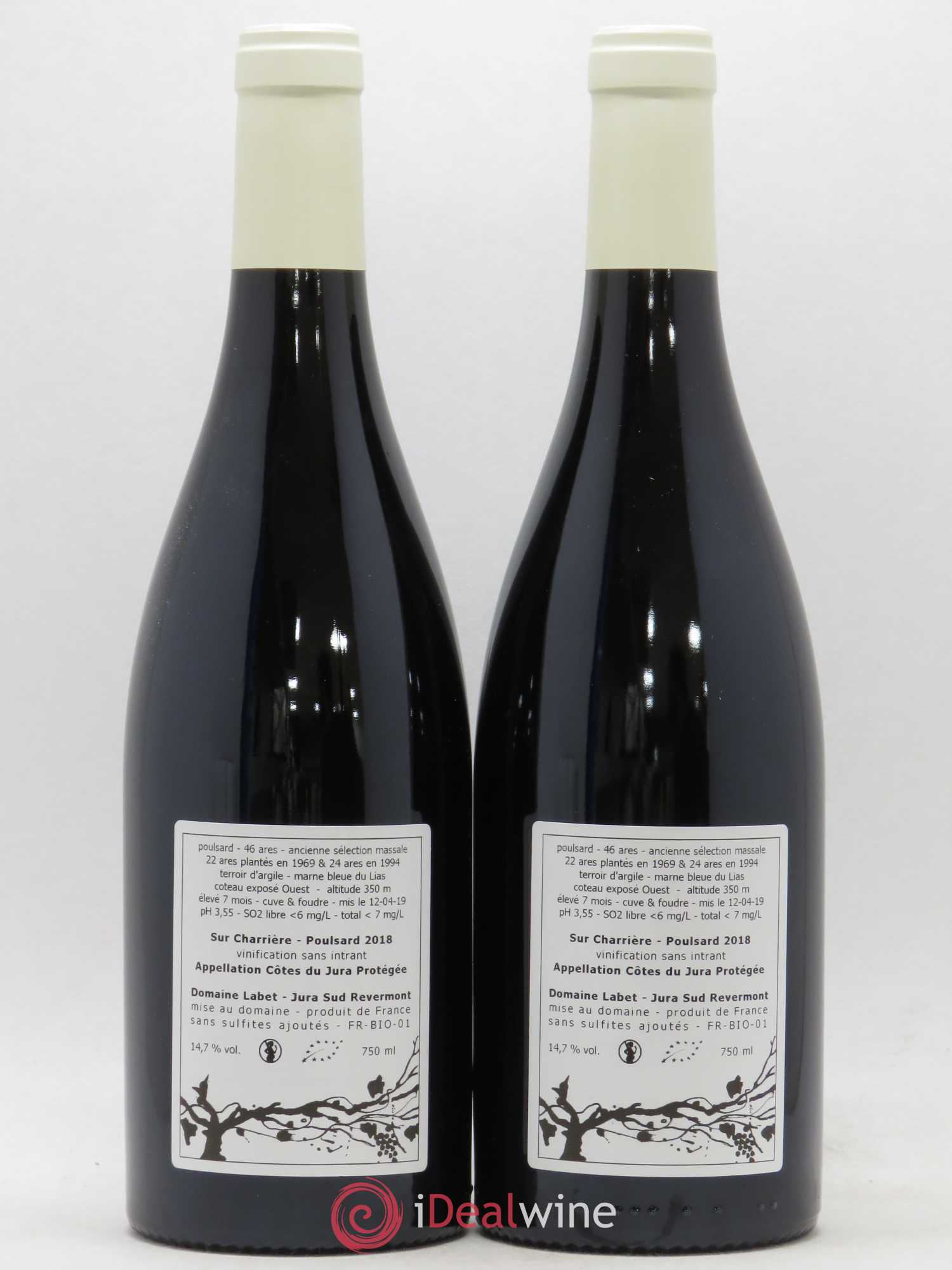 Côtes du Jura Poulsard Sur Charrière Romain - Julien - Charline Labet 2018 - Lot de 2 bouteilles - 1