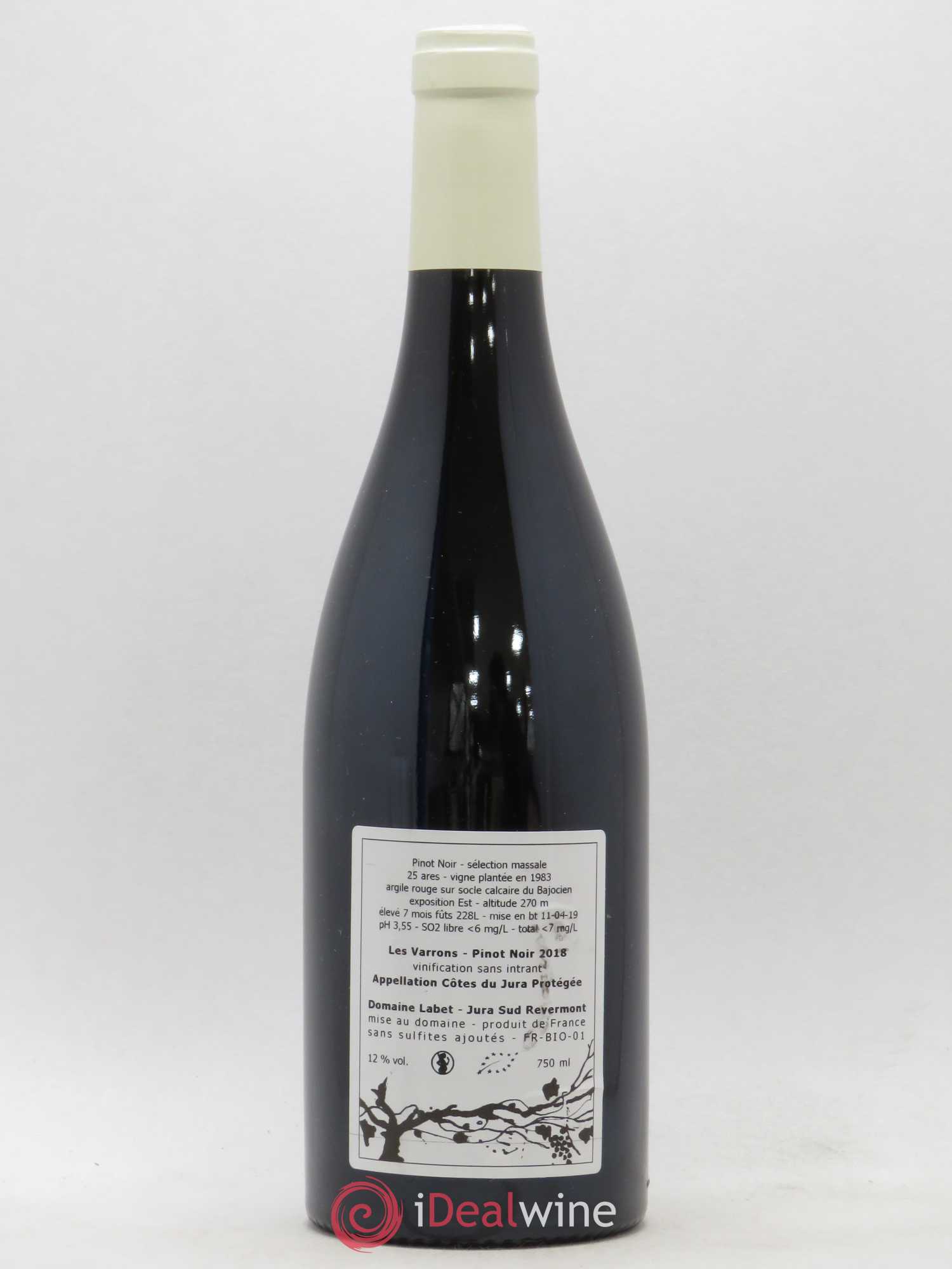 Côtes du Jura Pinot Noir Les Varrons Sélection Massale Romain - Julien - Charline Labet 2018 - Lot de 1 bouteille - 1