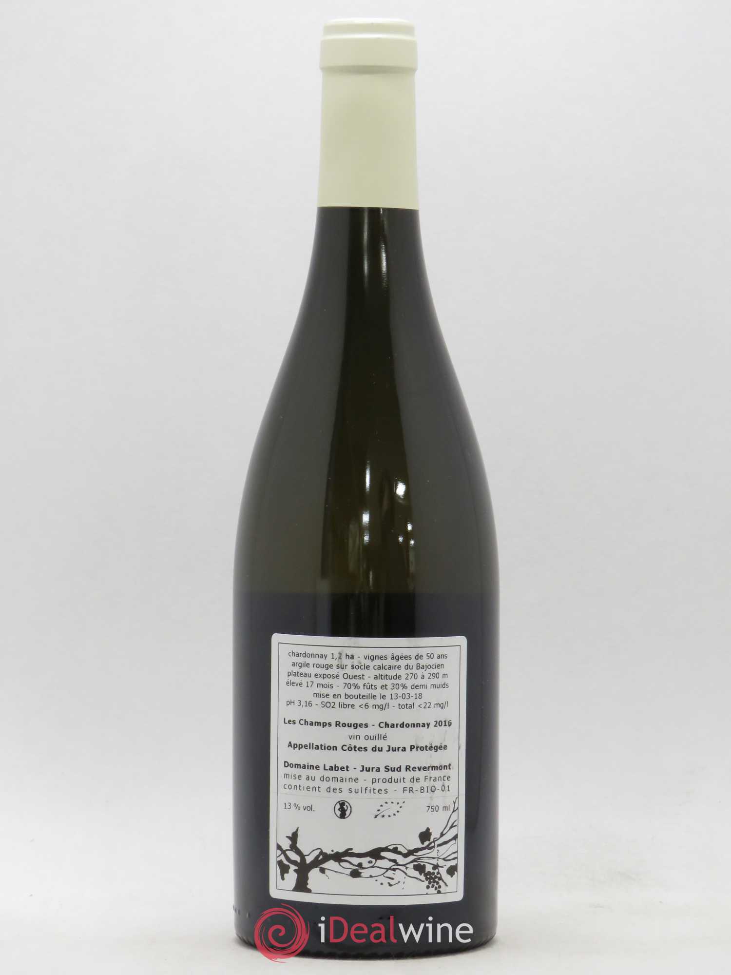 Côtes du Jura Chardonnay Les Champs Rouges Romain - Julien - Charline Labet 2016 - Lot de 1 bouteille - 1