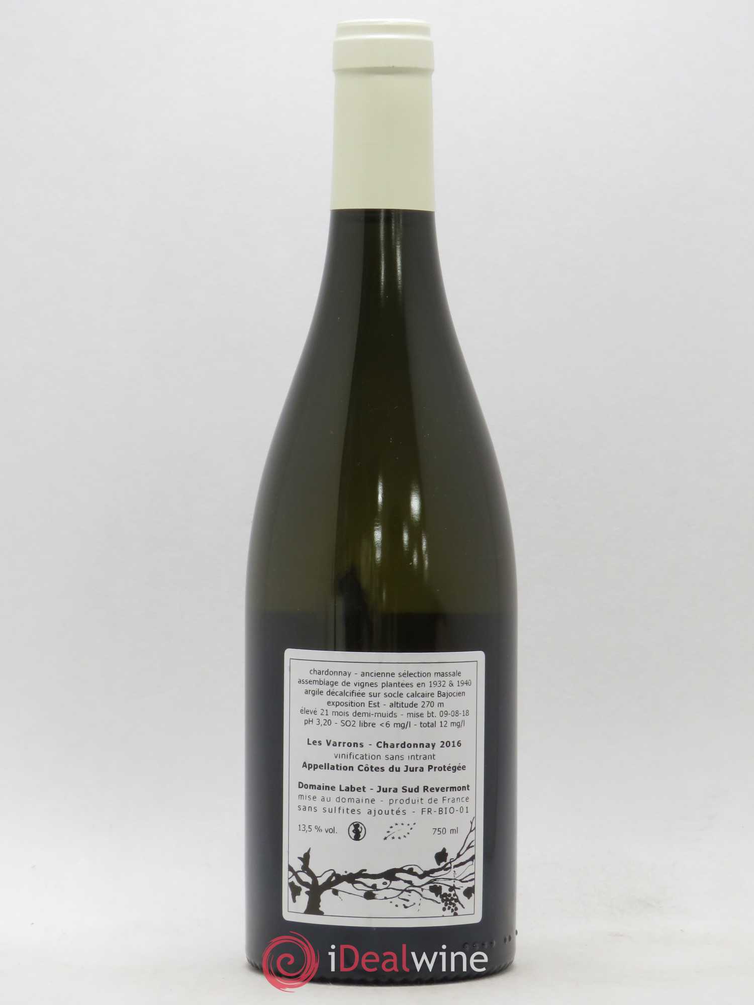 Côtes du Jura Chardonnay Les Varrons Romain - Julien - Charline Labet 2016 - Lot de 1 bouteille - 1