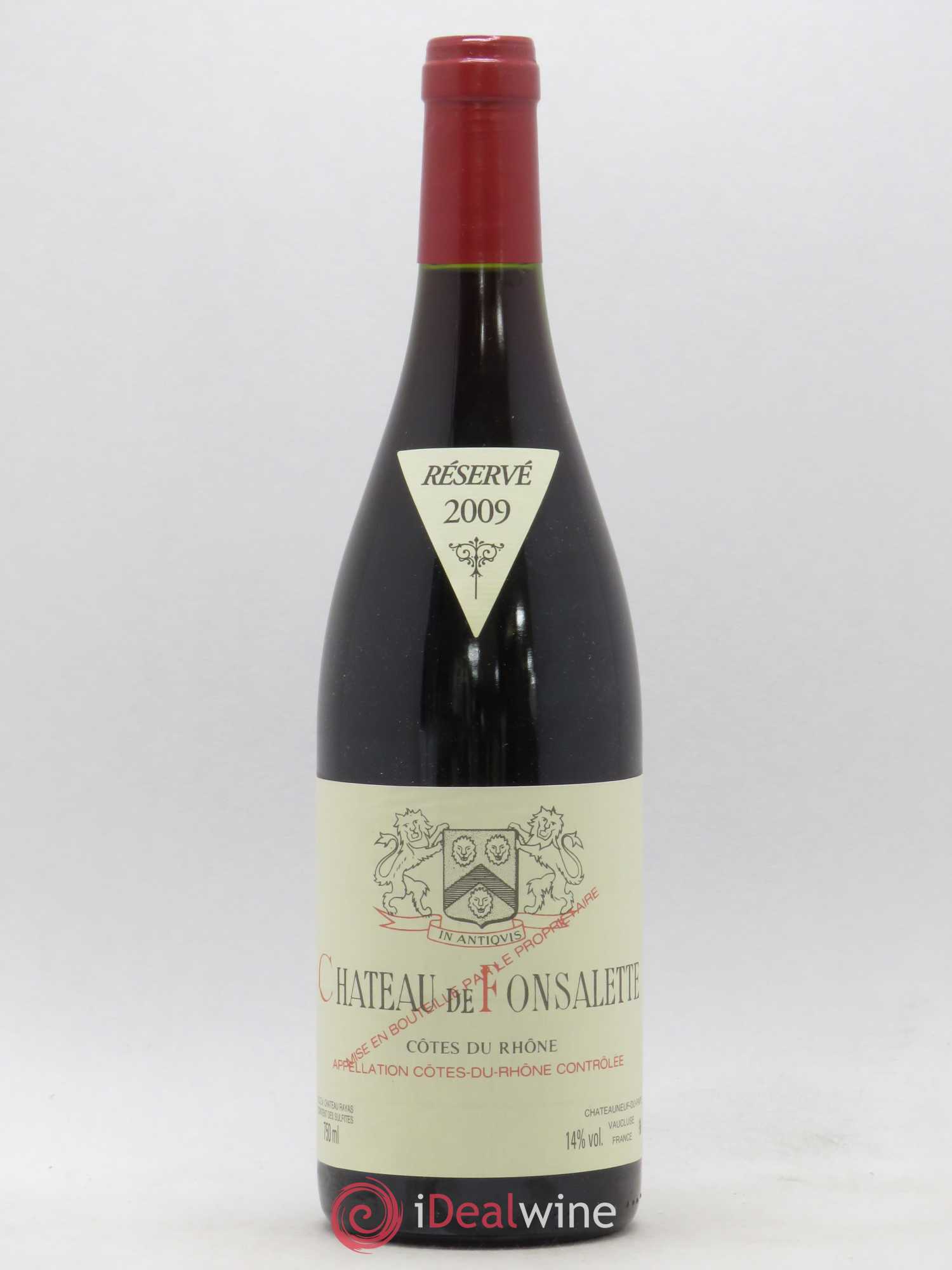 Côtes-du-Rhône Château de Fonsalette Emmanuel Reynaud 2009 - Lot de 1 bouteille - 0