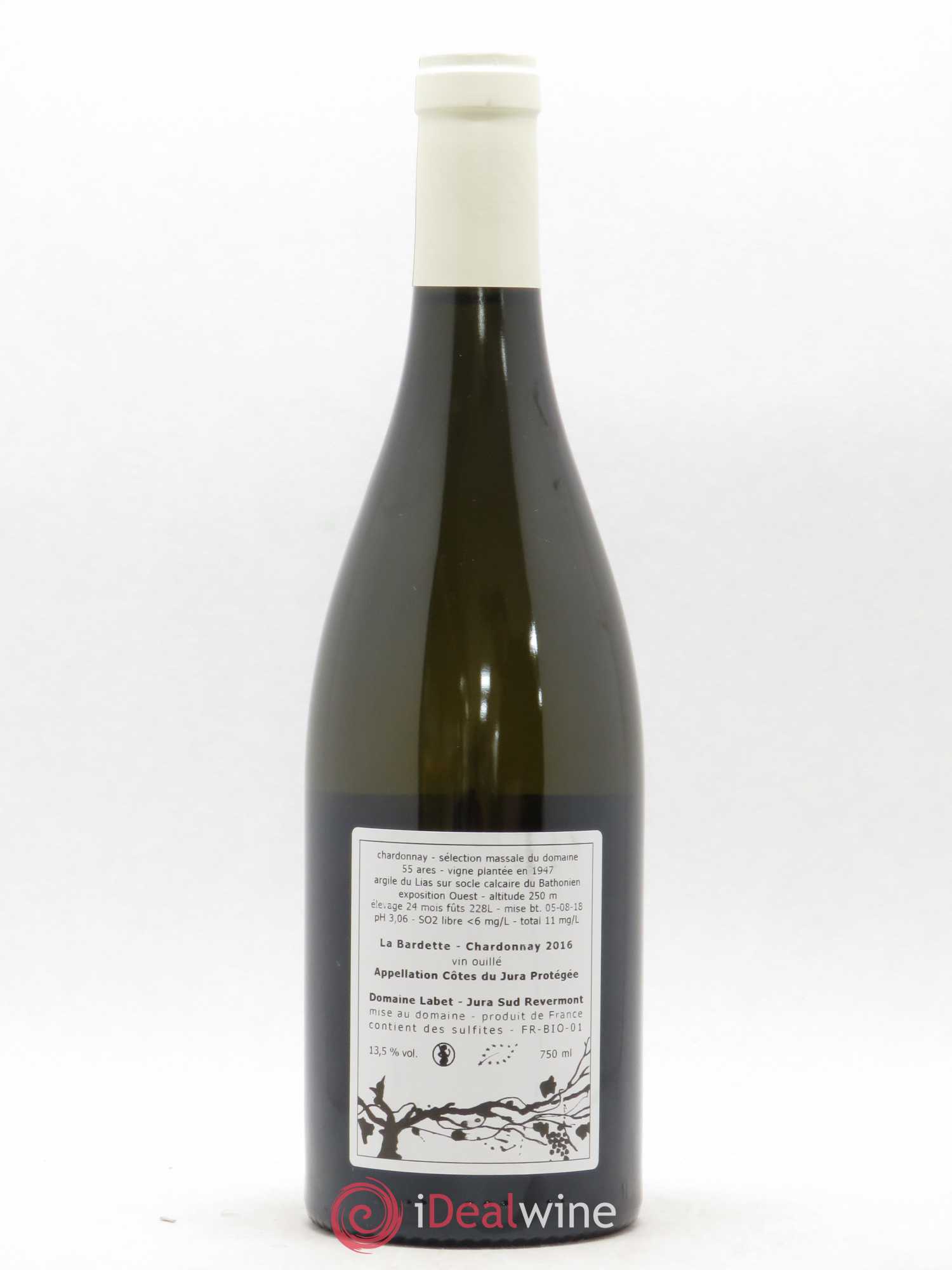 Côtes du Jura Chardonnay La Bardette Romain - Julien - Charline Labet 2016 - Lot de 1 bouteille - 1
