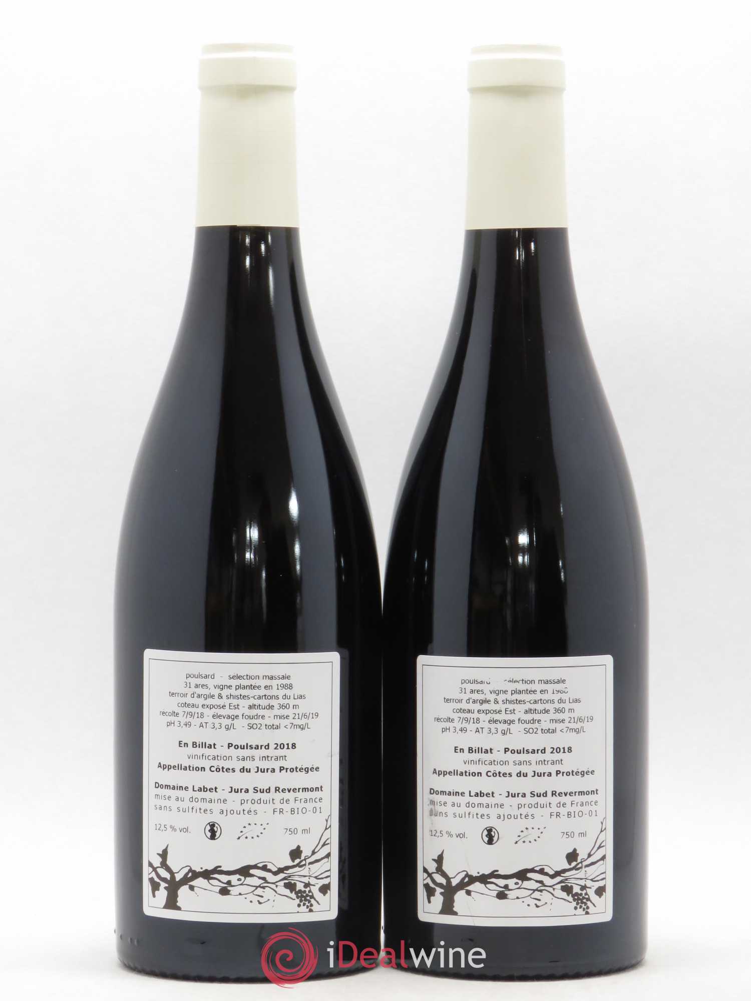 Côtes du Jura Poulsard En Billat Romain - Julien  - Charline Labet 2018 - Lot de 2 bouteilles - 1
