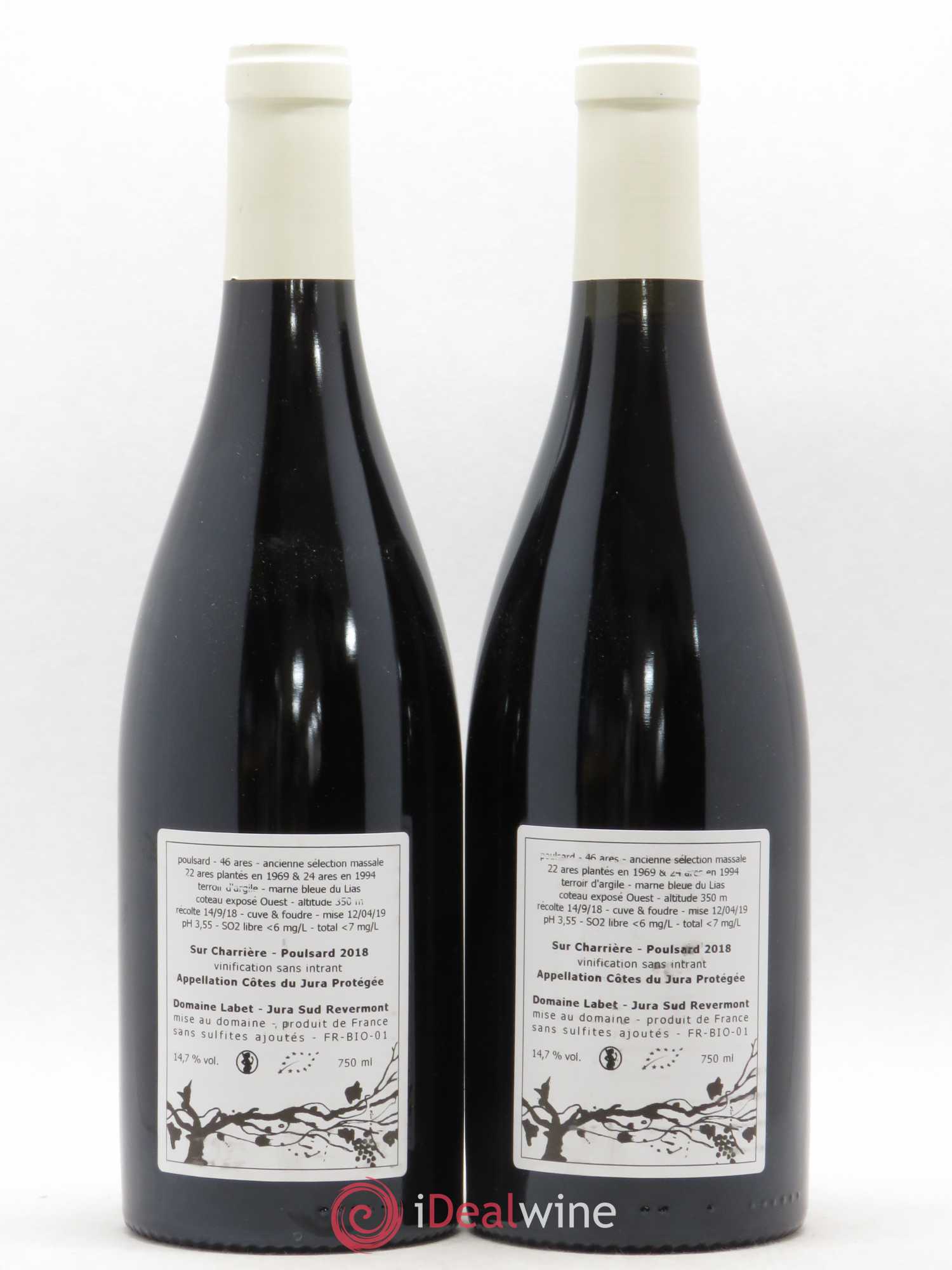 Côtes du Jura Poulsard Sur Charrière Romain - Julien - Charline Labet 2018 - Lot de 2 bouteilles - 1